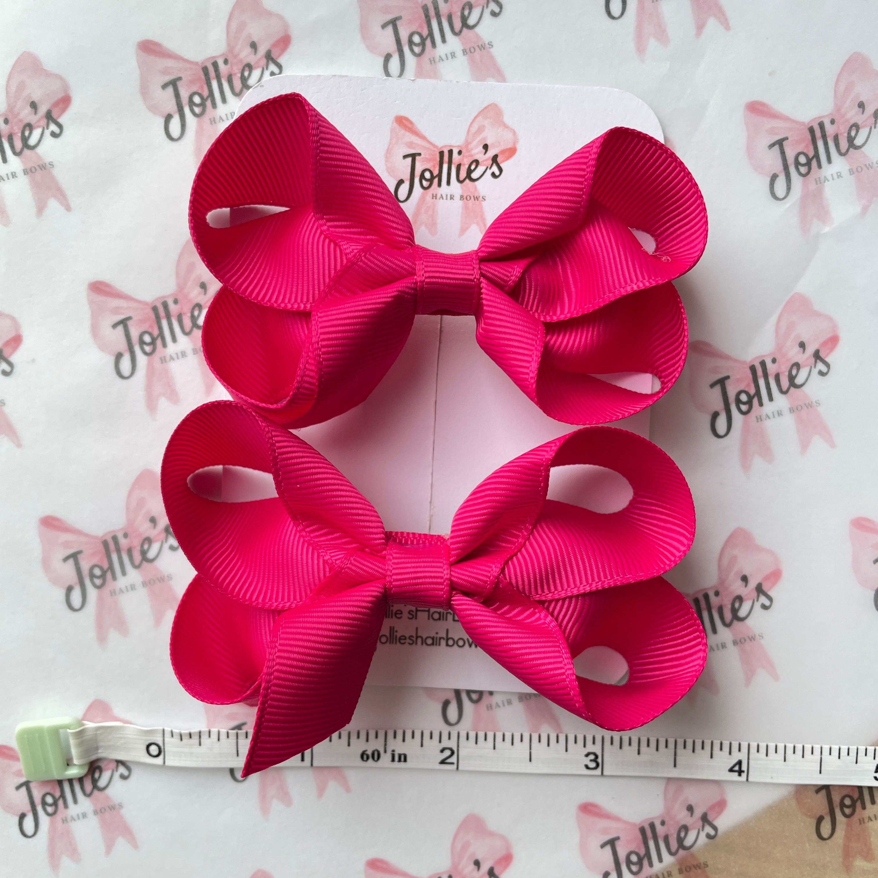 3" Azalea Twisted Hair Bow Pair – Grosgrain Ribbon Clips for Girls