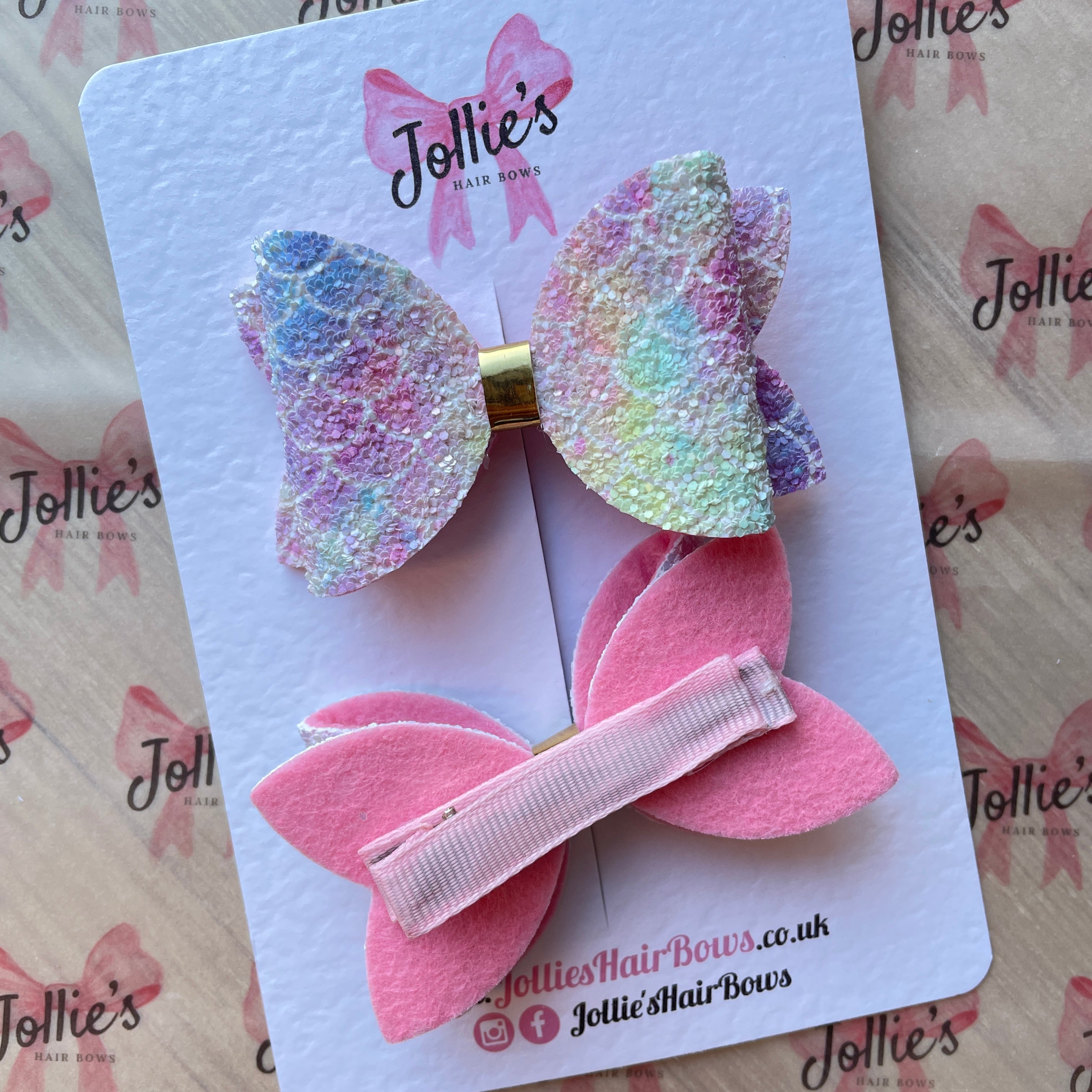 3" Mermaid Chunky Glitter Hair Bows Set