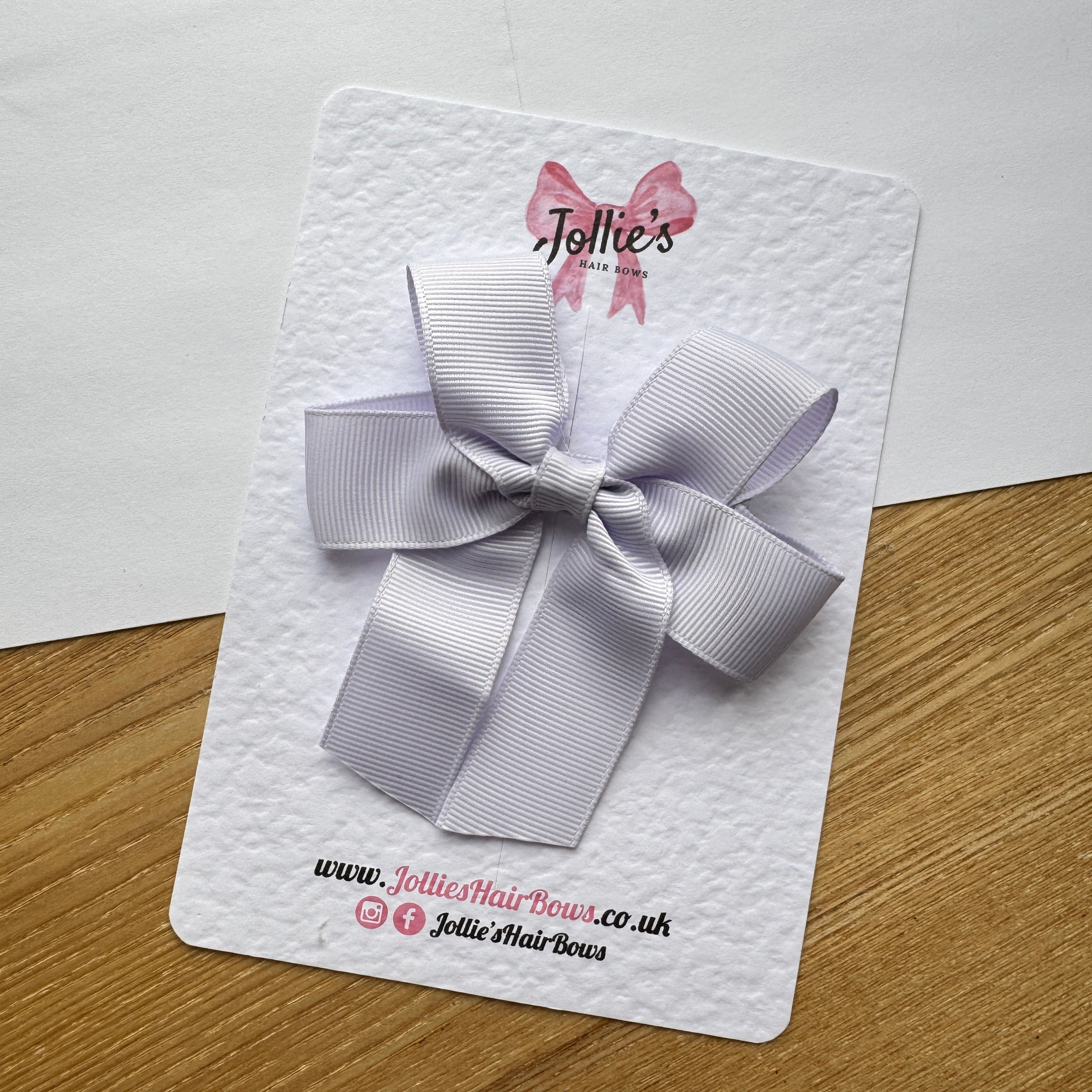 3.5" Lilac Mist Long Tail Hair Bow – Grosgrain Ribbon Alligator Clip