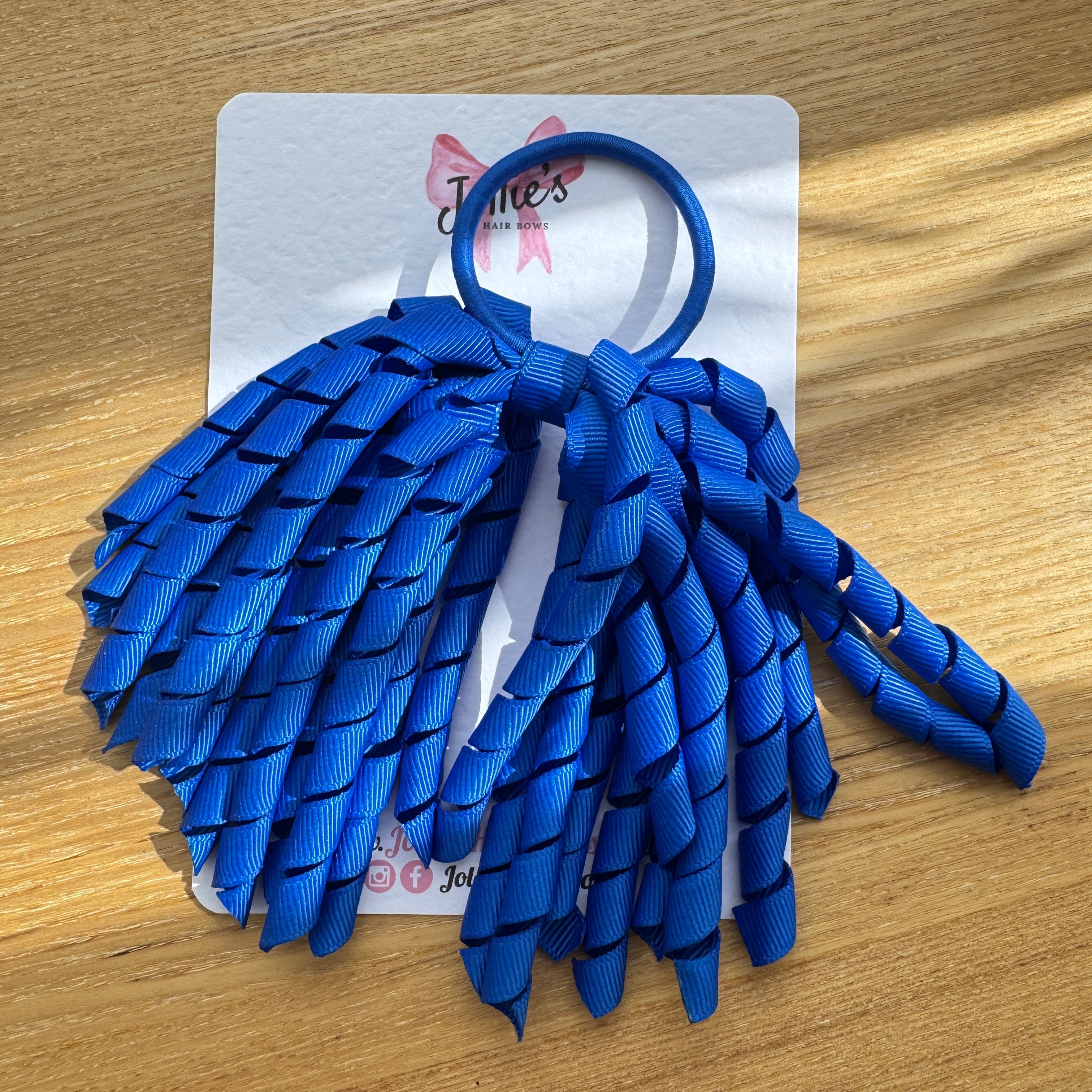 Corker Hair Bobble β Royal Blue | School Hair Accessory for Girls, Grosgrain Ribbon, Thick Elastic Bobble
