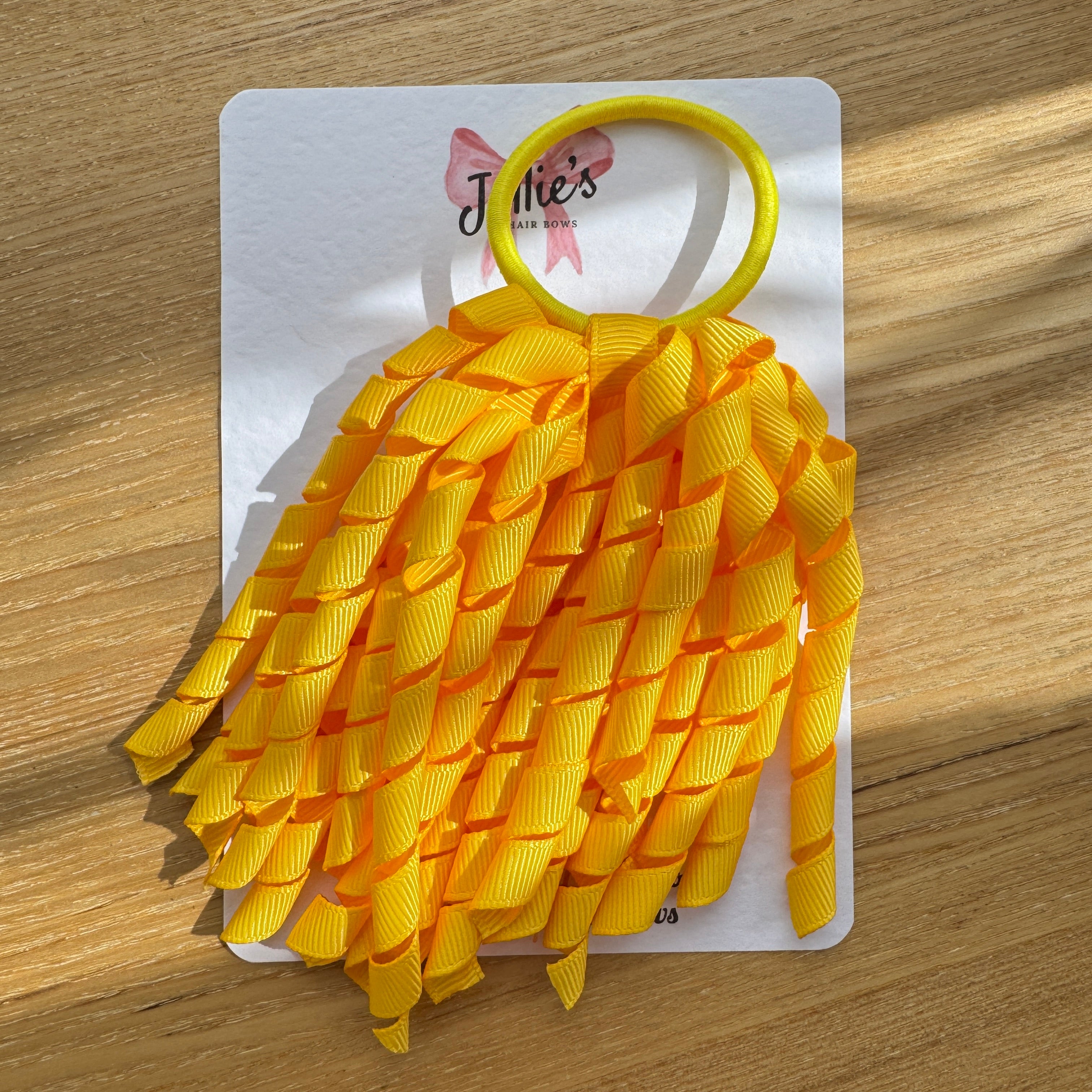 Corker Hair Bobble β Yellow Gold | School Hair Accessory for Girls, Grosgrain Ribbon, Thick Elastic Bobble