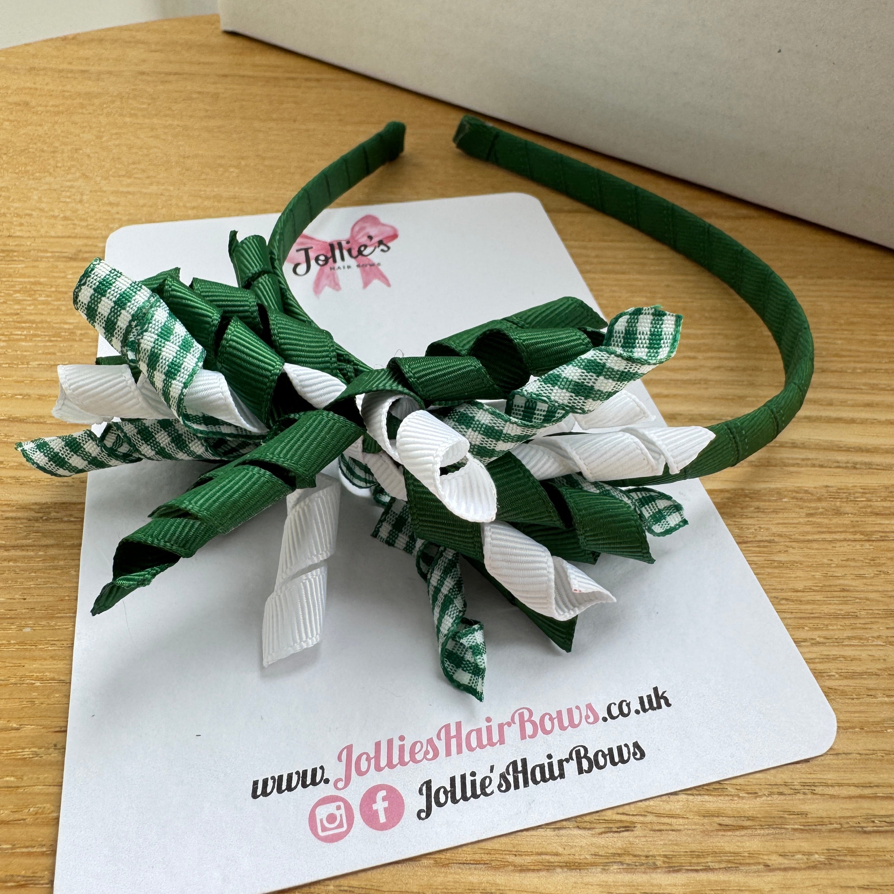Alice Band – Green Gingham Corker