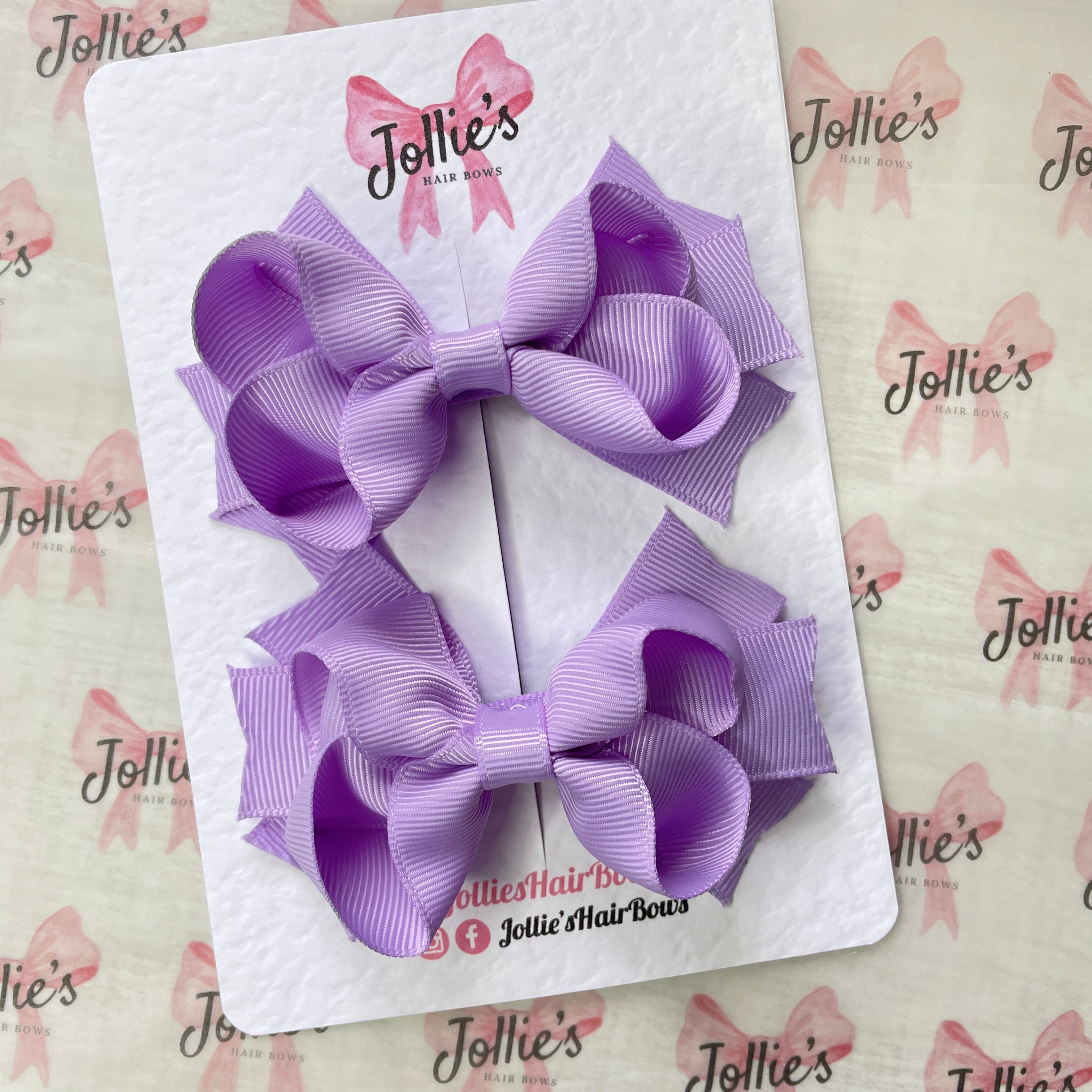 3" Two Layer Hair Bow with Clip (Pair) – Light Orchid | Girls’ Hair Accessories