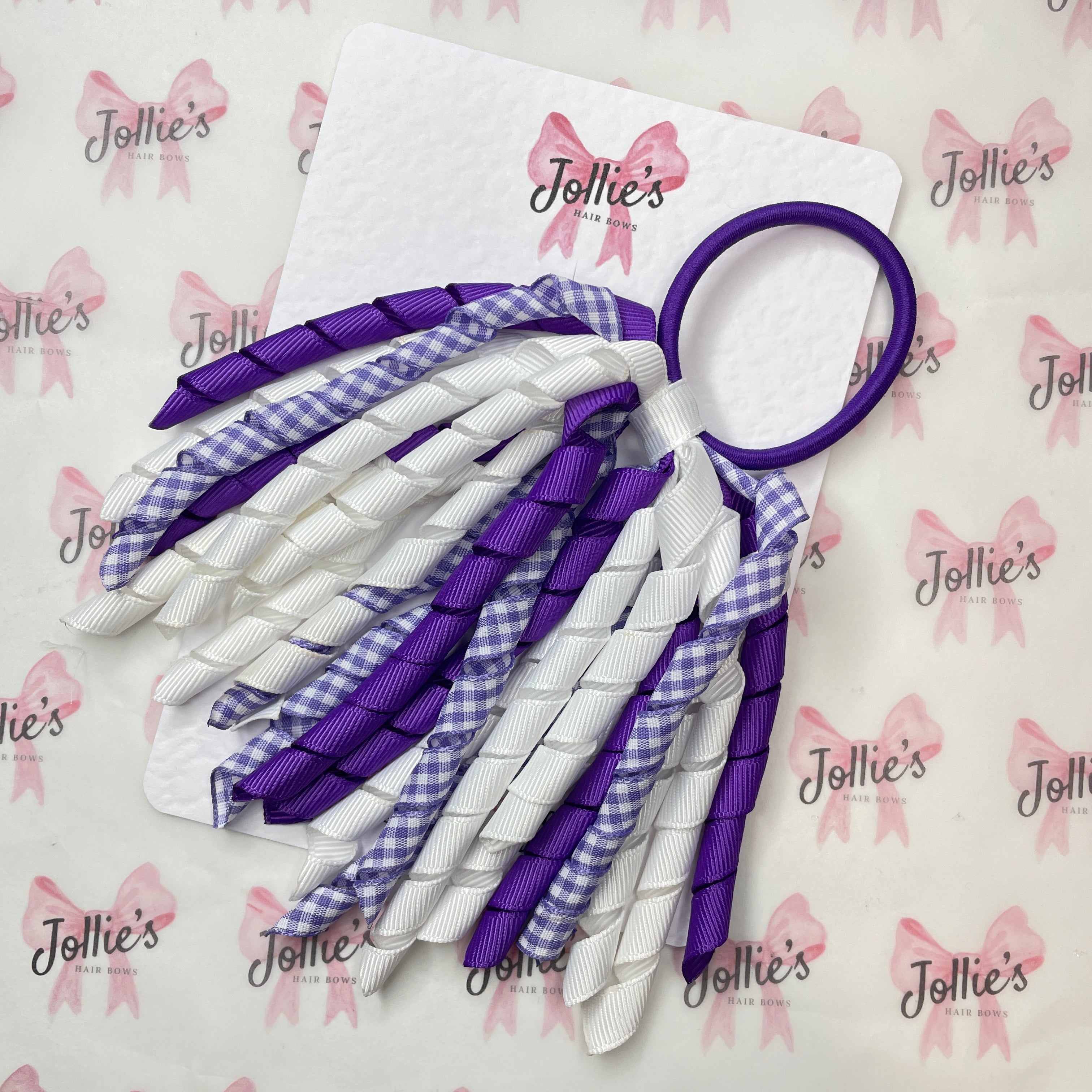 Corker Hair Bobble – Purple Gingham | School Hair Accessory