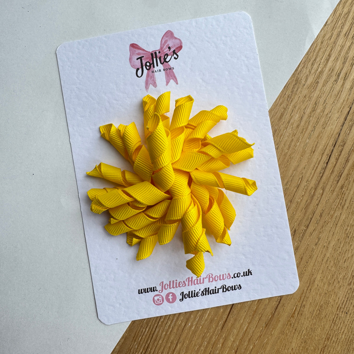 3.5" Daffodil Corker Hair Bow with Lined Alligator Clip β Grosgrain Ribbon
