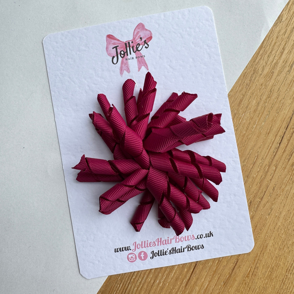 3.5" Wine Corker Hair Bow with Lined Alligator Clip (Single) β Grosgrain Ribbon