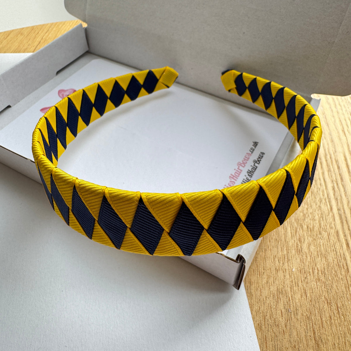 Alice Band – Navy & Yellow Gold