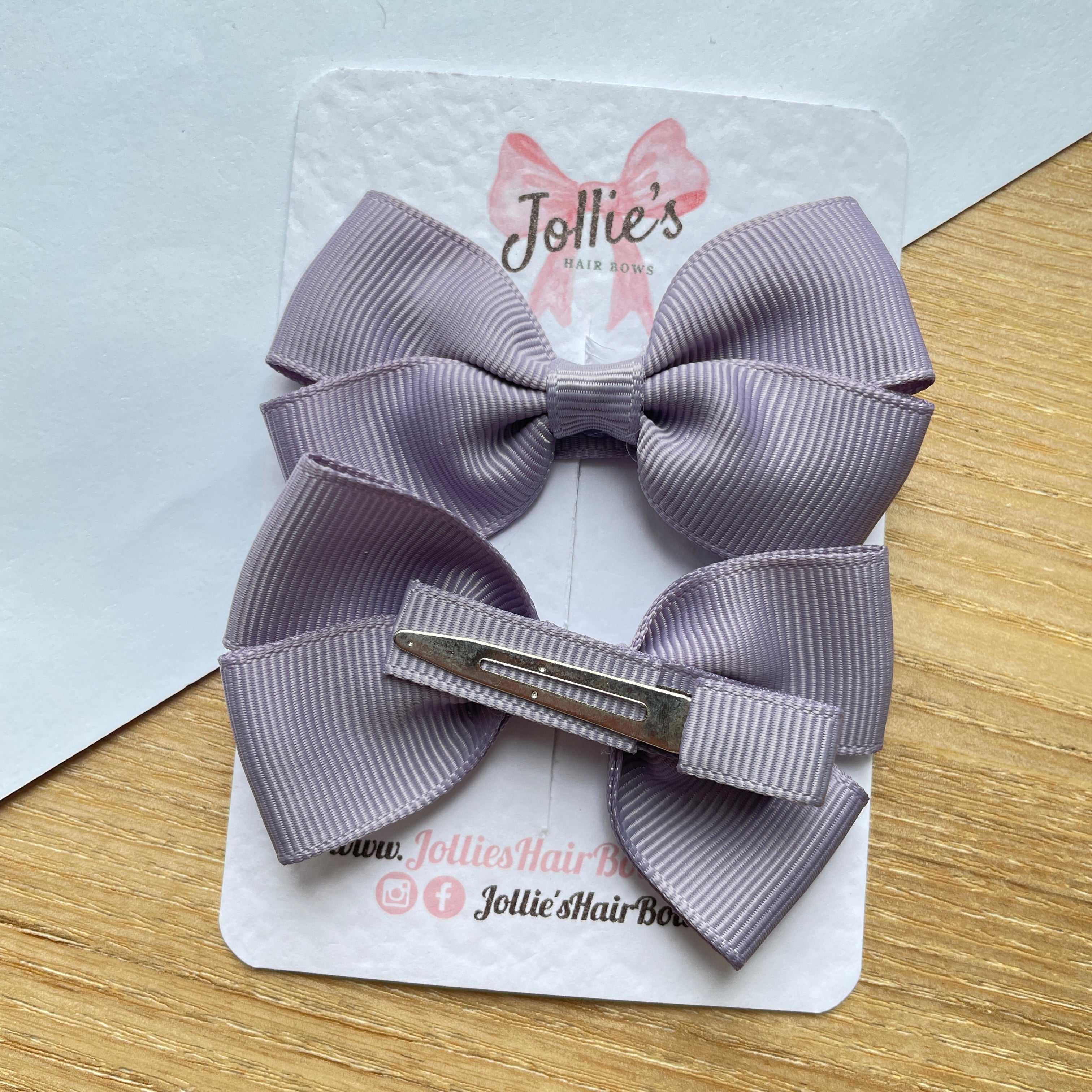 2.75" Thistle Classic Hair Bows (Pair) – Grosgrain Ribbon with Lined Alligator Clips