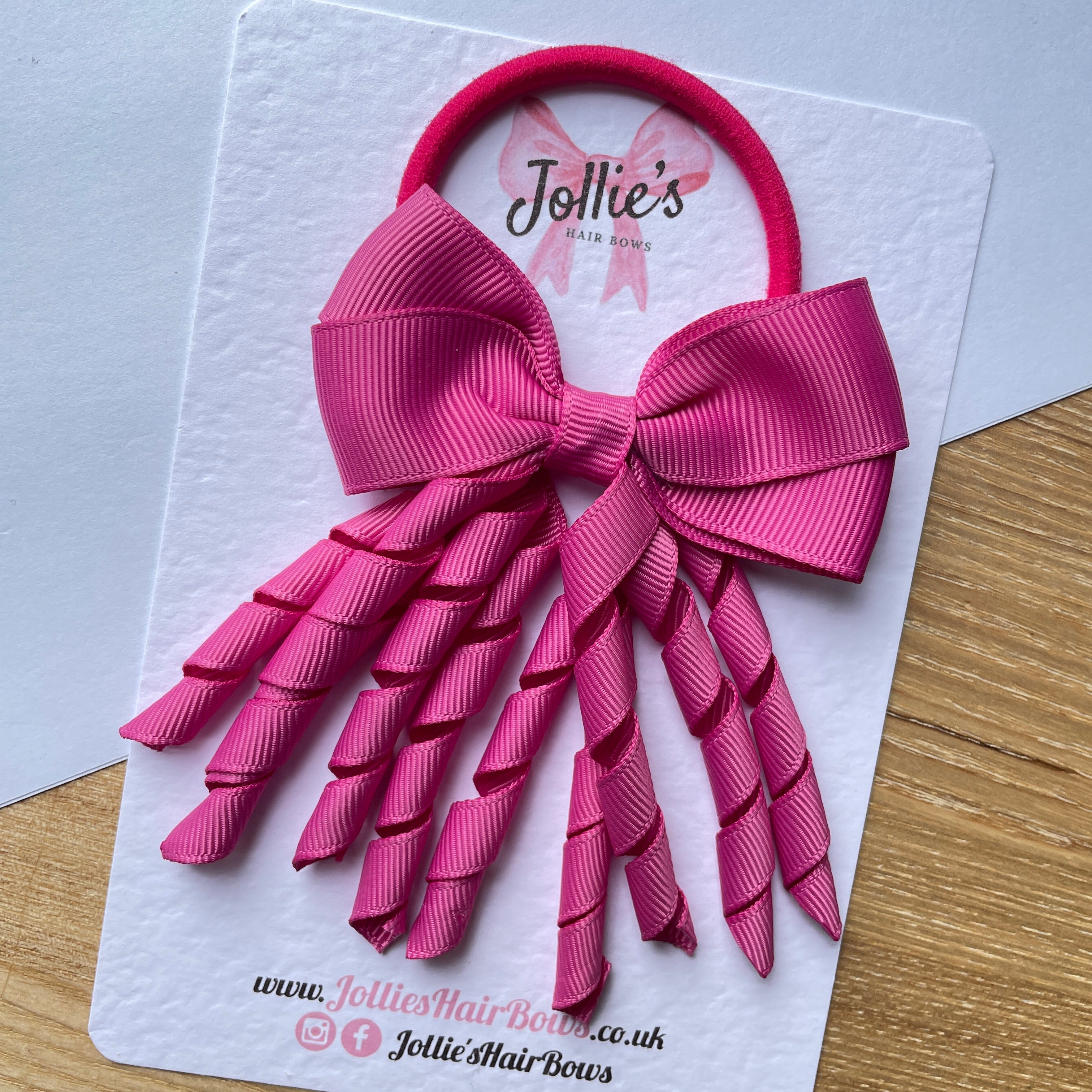3" Raspberry Rose Corker Hair Bow – Grosgrain Ribbon with Thick Elastic Bobble