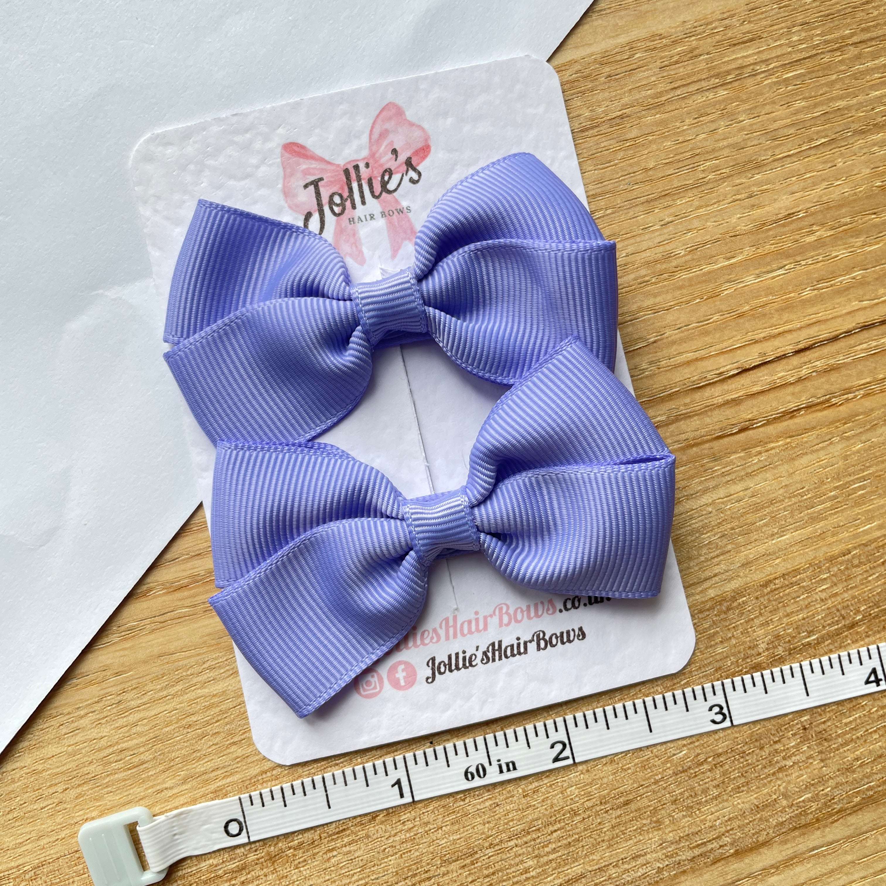 2.75" Iris Classic Hair Bows (Pair) – Grosgrain Ribbon with Lined Alligator Clips