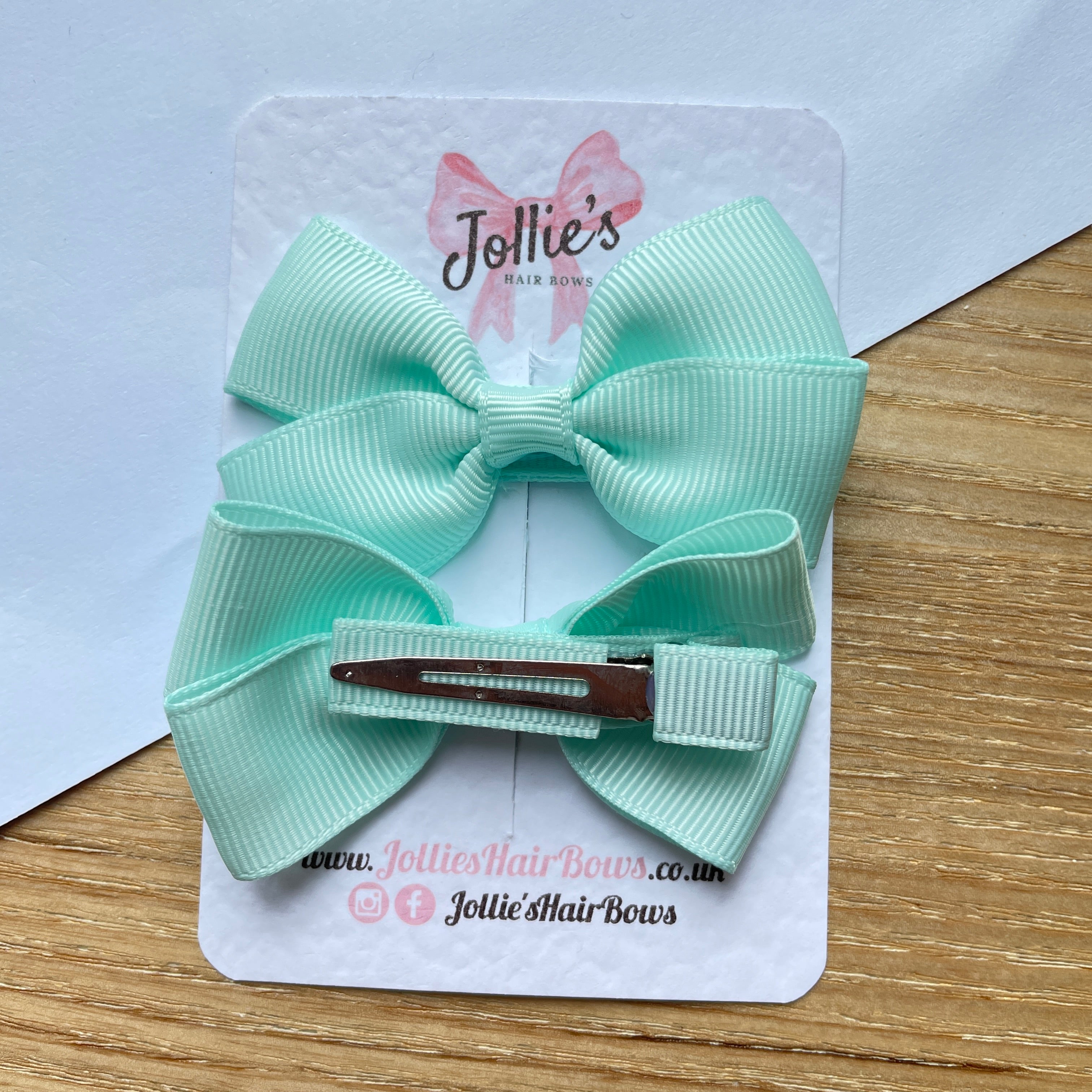 2.75" Crystalline Classic Hair Bows (Pair) – Grosgrain Ribbon with Lined Alligator Clips