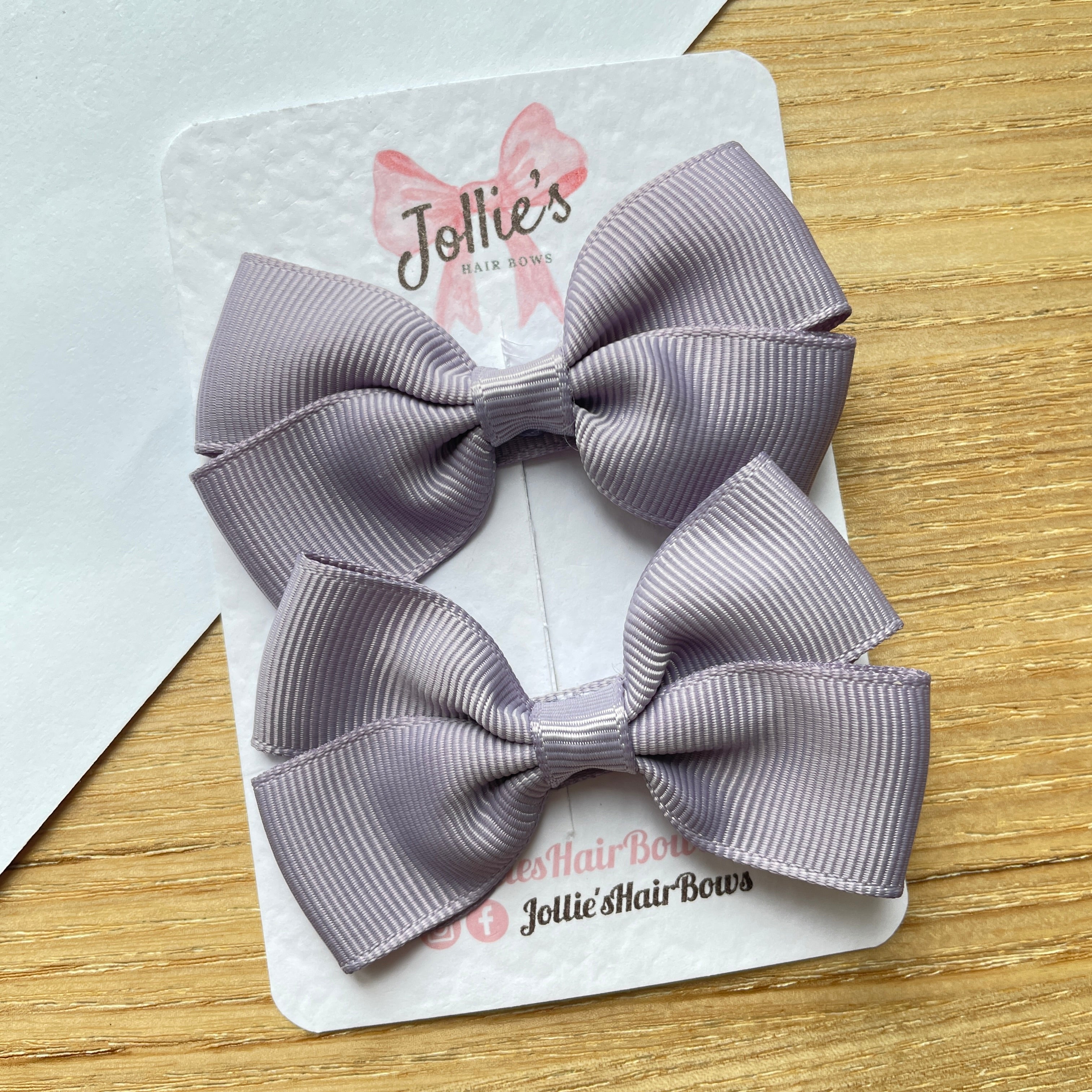 2.75" Thistle Classic Hair Bows (Pair) – Grosgrain Ribbon with Lined Alligator Clips