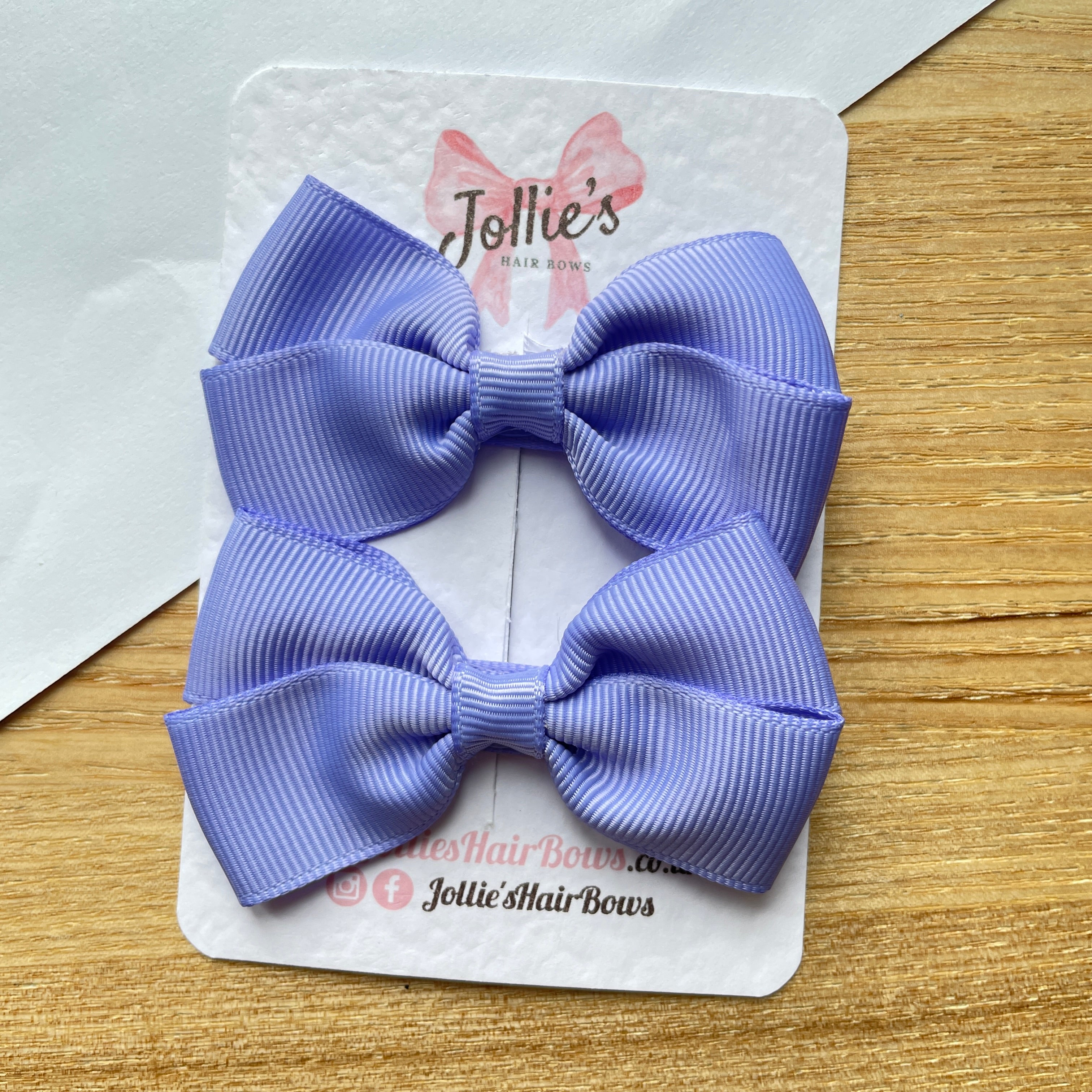 2.75" Iris Classic Hair Bows (Pair) – Grosgrain Ribbon with Lined Alligator Clips
