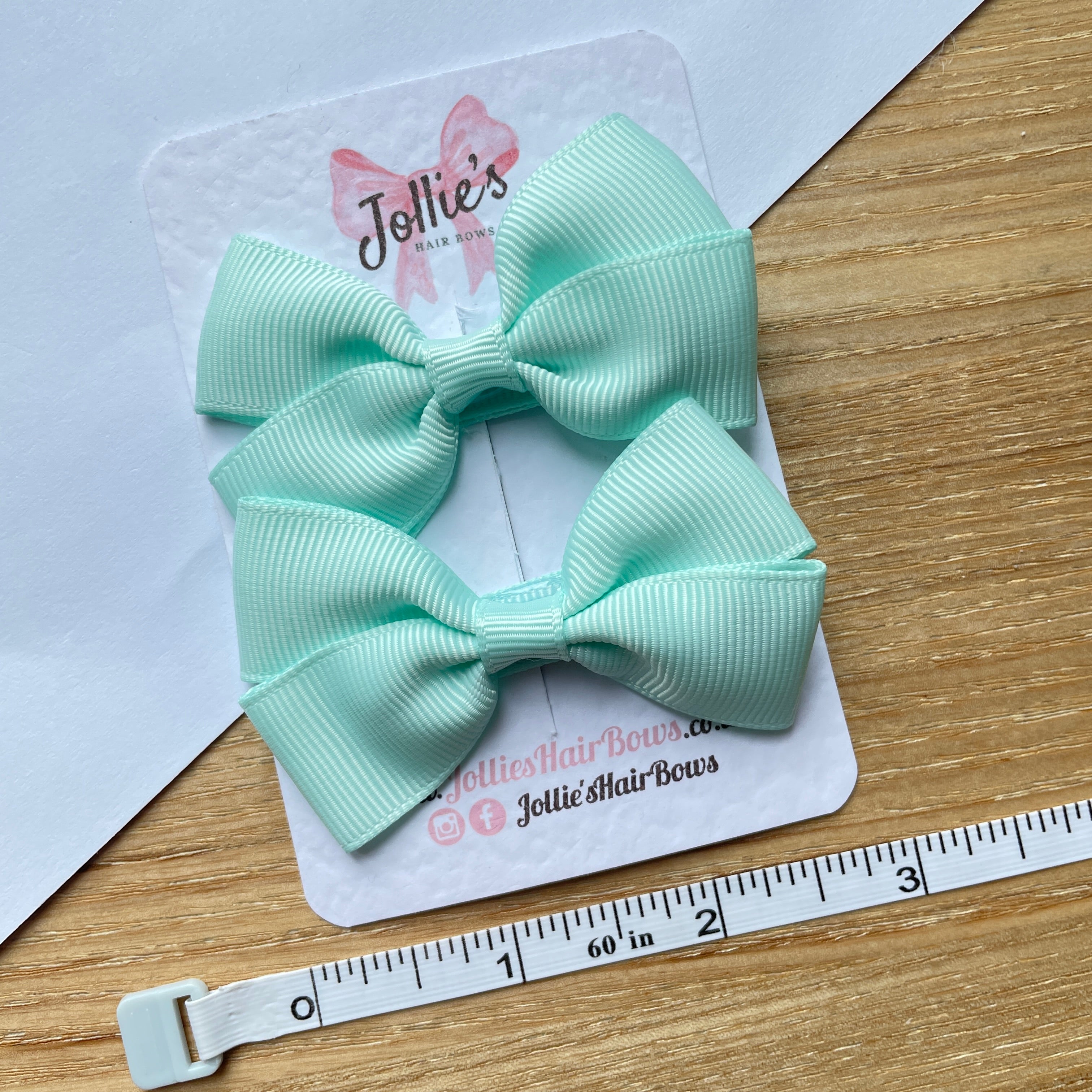 2.75" Crystalline Classic Hair Bows (Pair) – Grosgrain Ribbon with Lined Alligator Clips