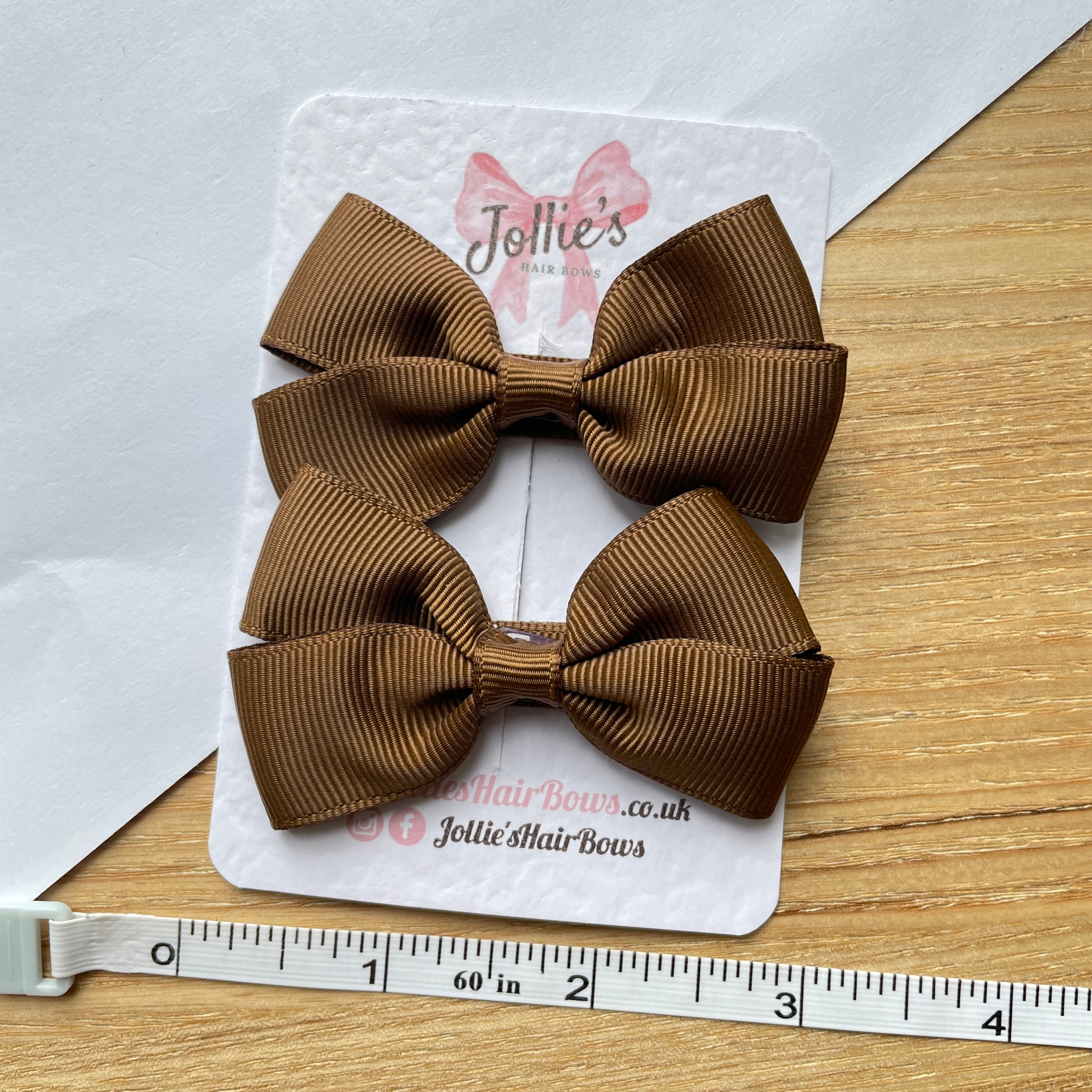 2.75" Turftan Classic Hair Bows (Pair) – Grosgrain Ribbon with Lined Alligator Clips