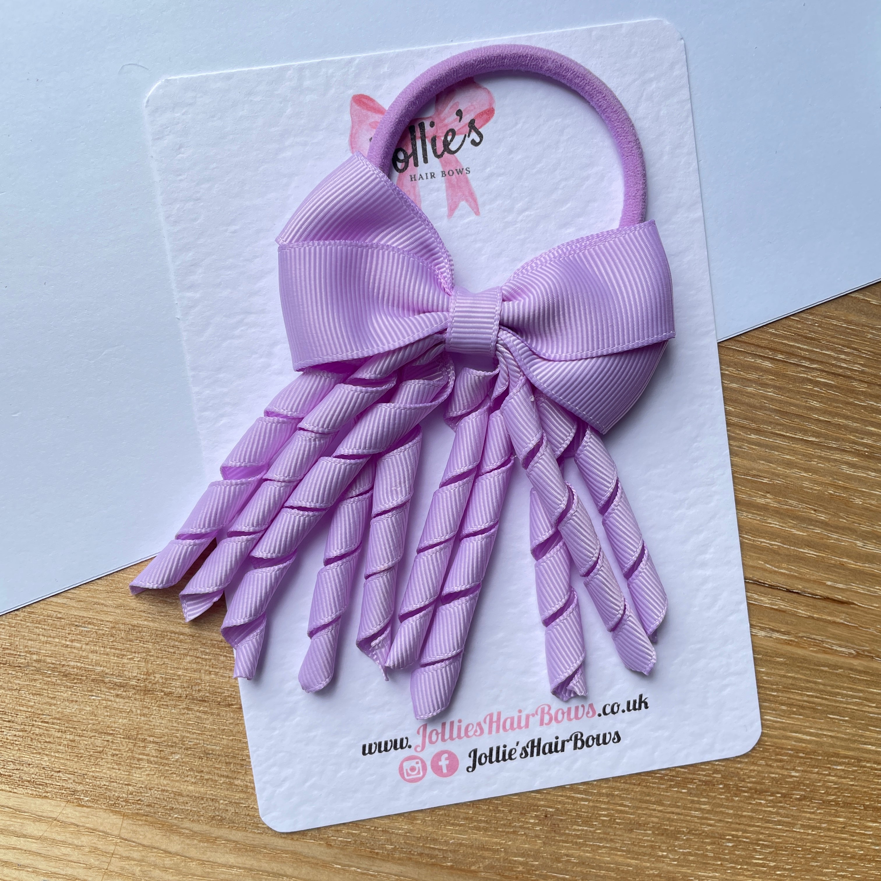 3" Light Orchid Corker Hair Bow β Grosgrain Ribbon with Thick Elastic Bobble