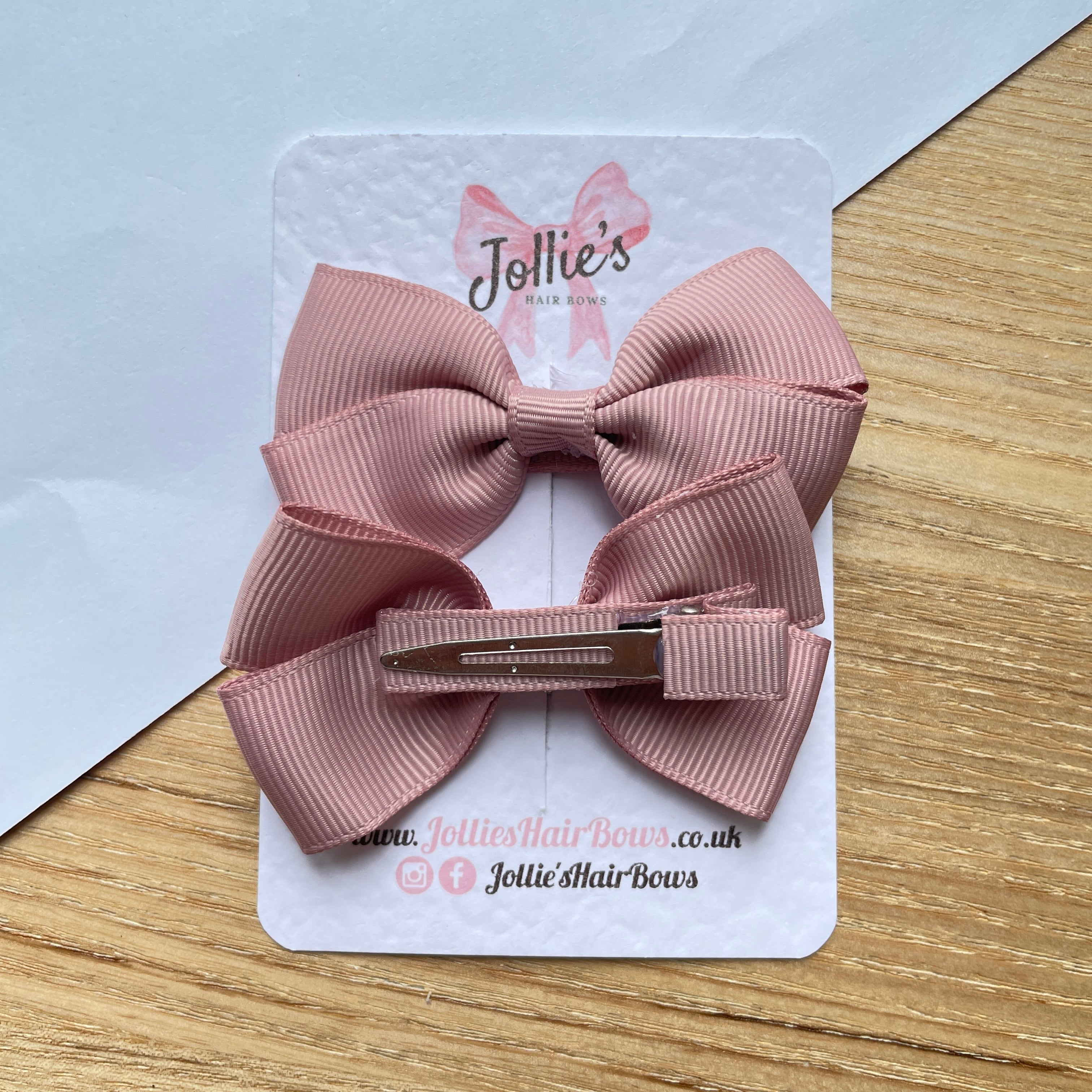 2.75" Quartz Classic Hair Bows (Pair) – Grosgrain Ribbon with Lined Alligator Clips