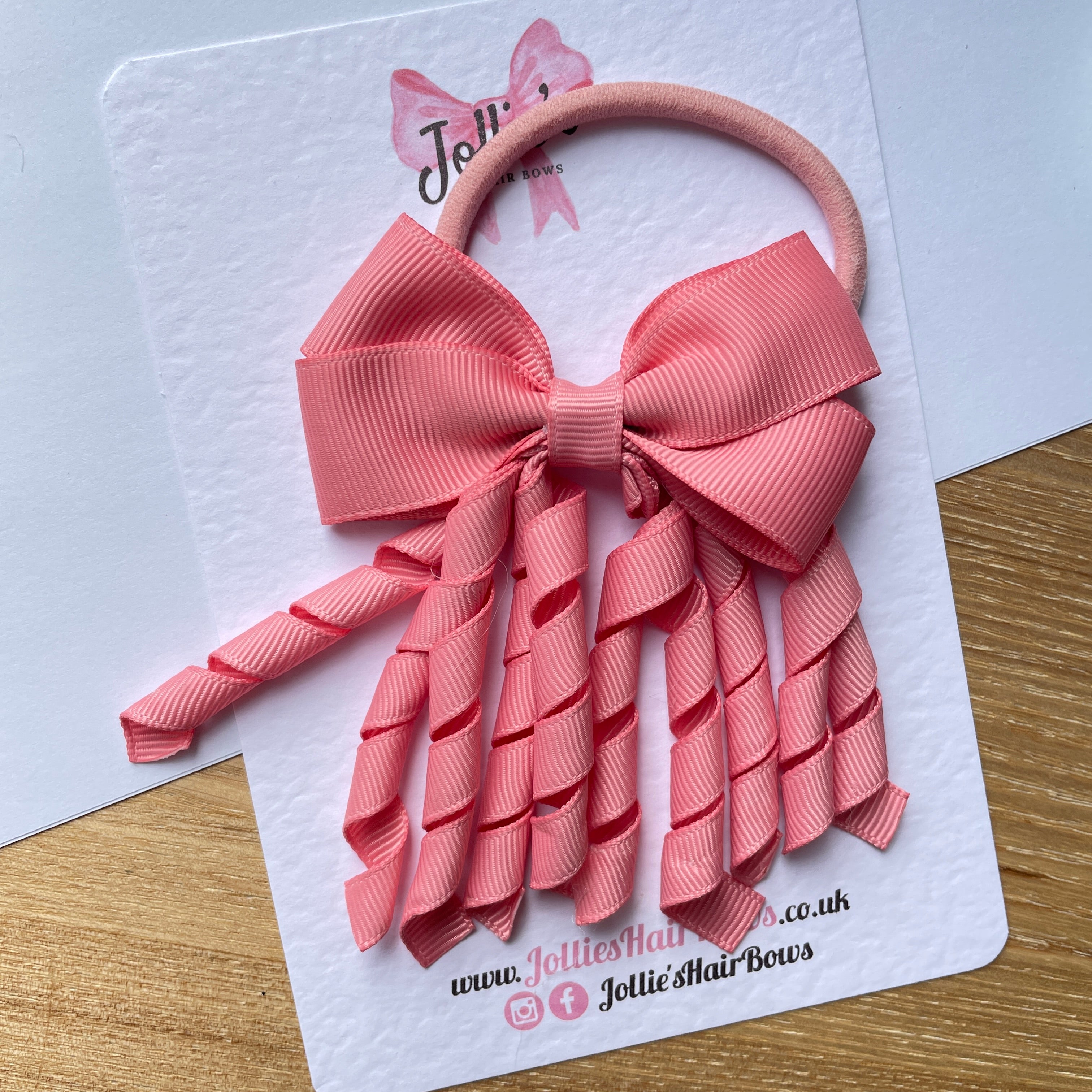 3" Dusty Rose Corker Hair Bow β Grosgrain Ribbon with Thick Elastic Bobble