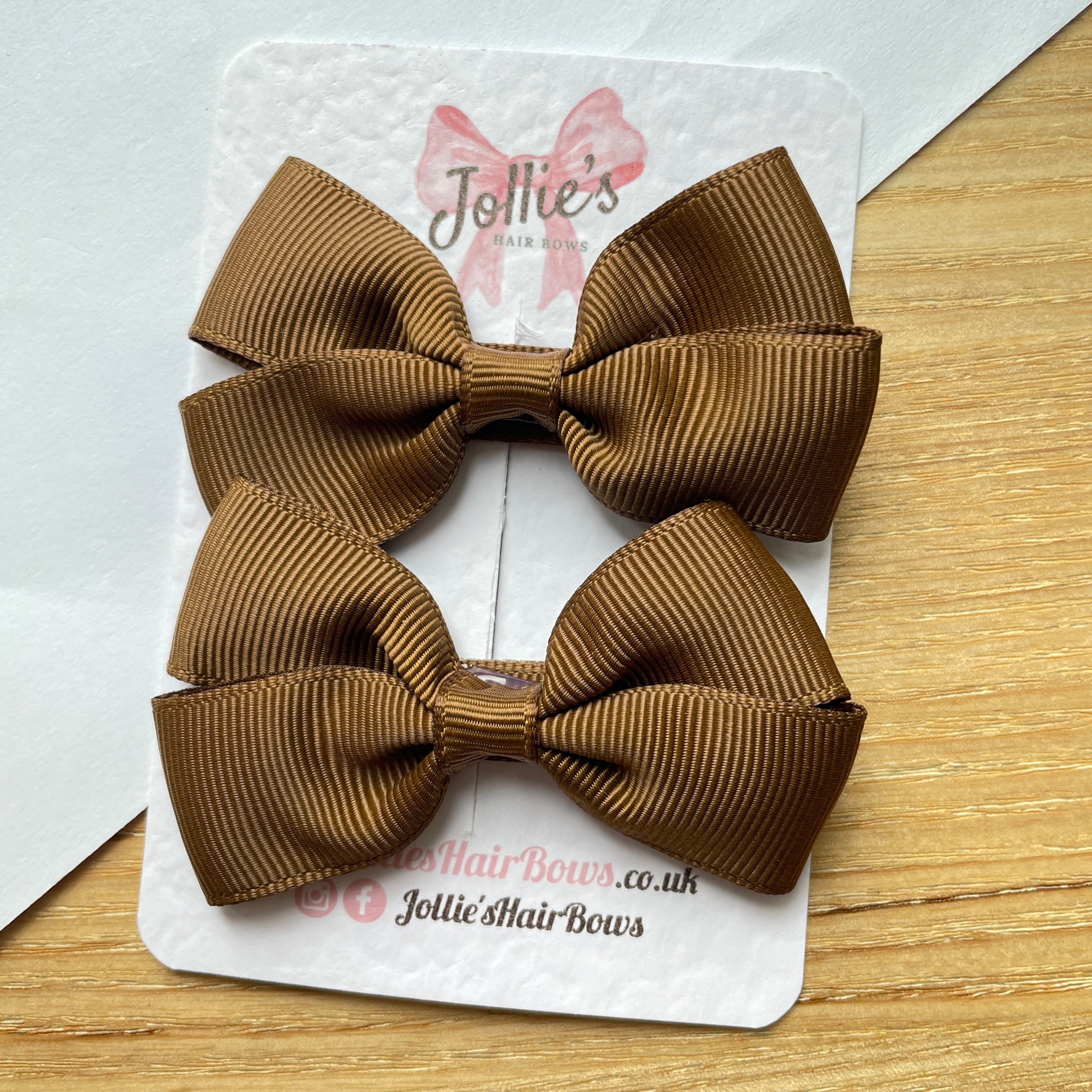 2.75" Turftan Classic Hair Bows (Pair) – Grosgrain Ribbon with Lined Alligator Clips
