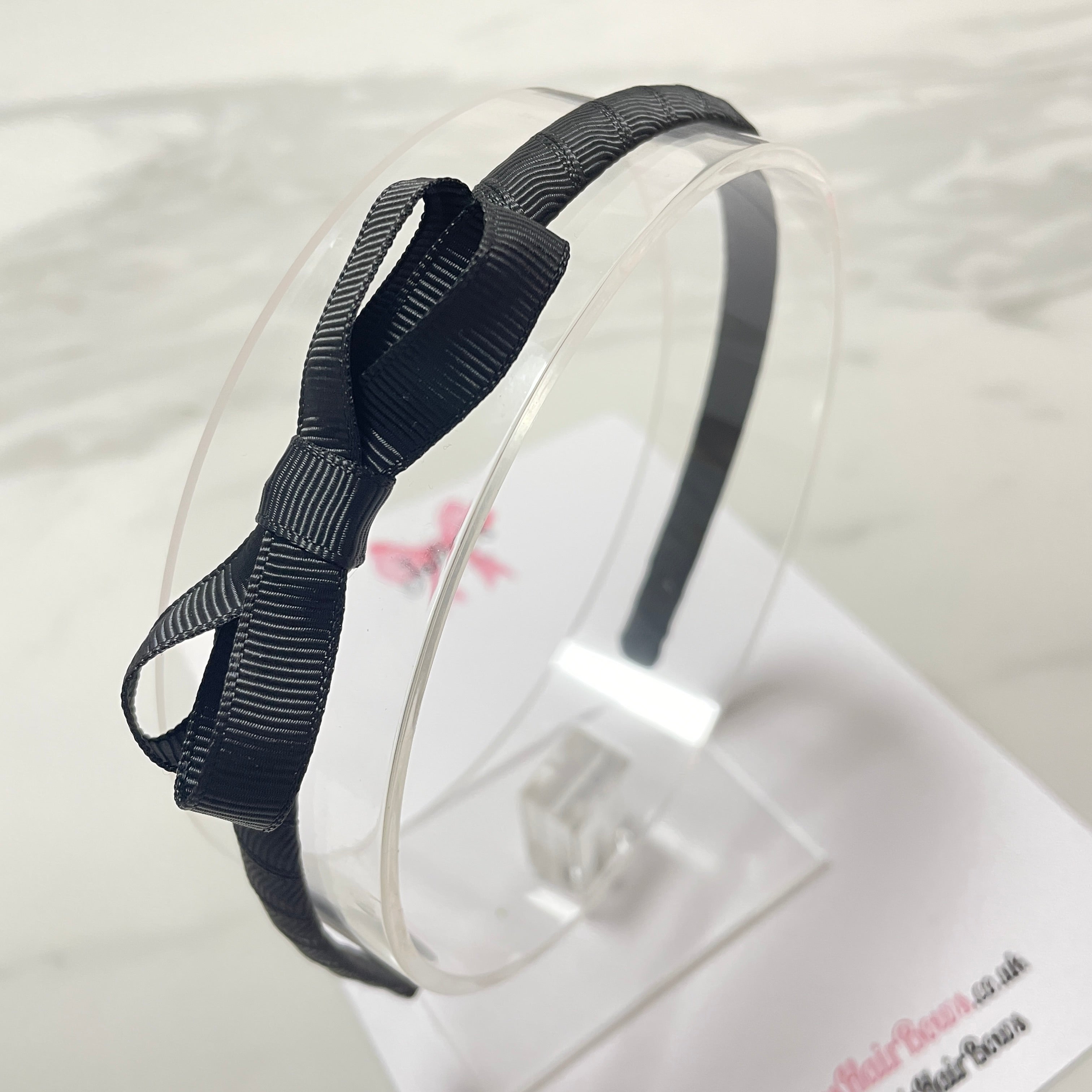 2.75" Black Bow Headband – Grosgrain Ribbon Headband for Girls