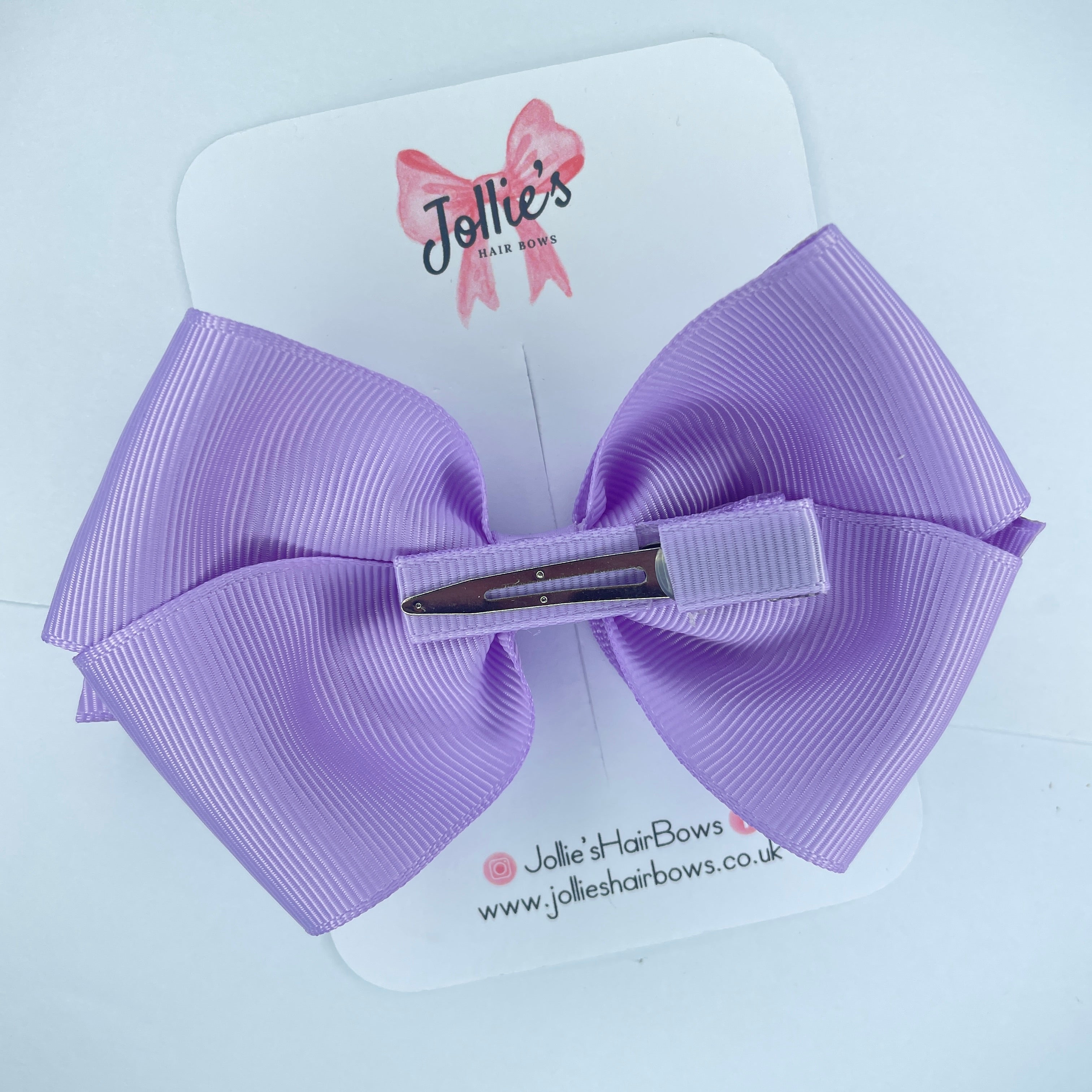 4" Light Orchid Hair Bow with Clip – Grosgrain Ribbon with Lined Alligator Clip