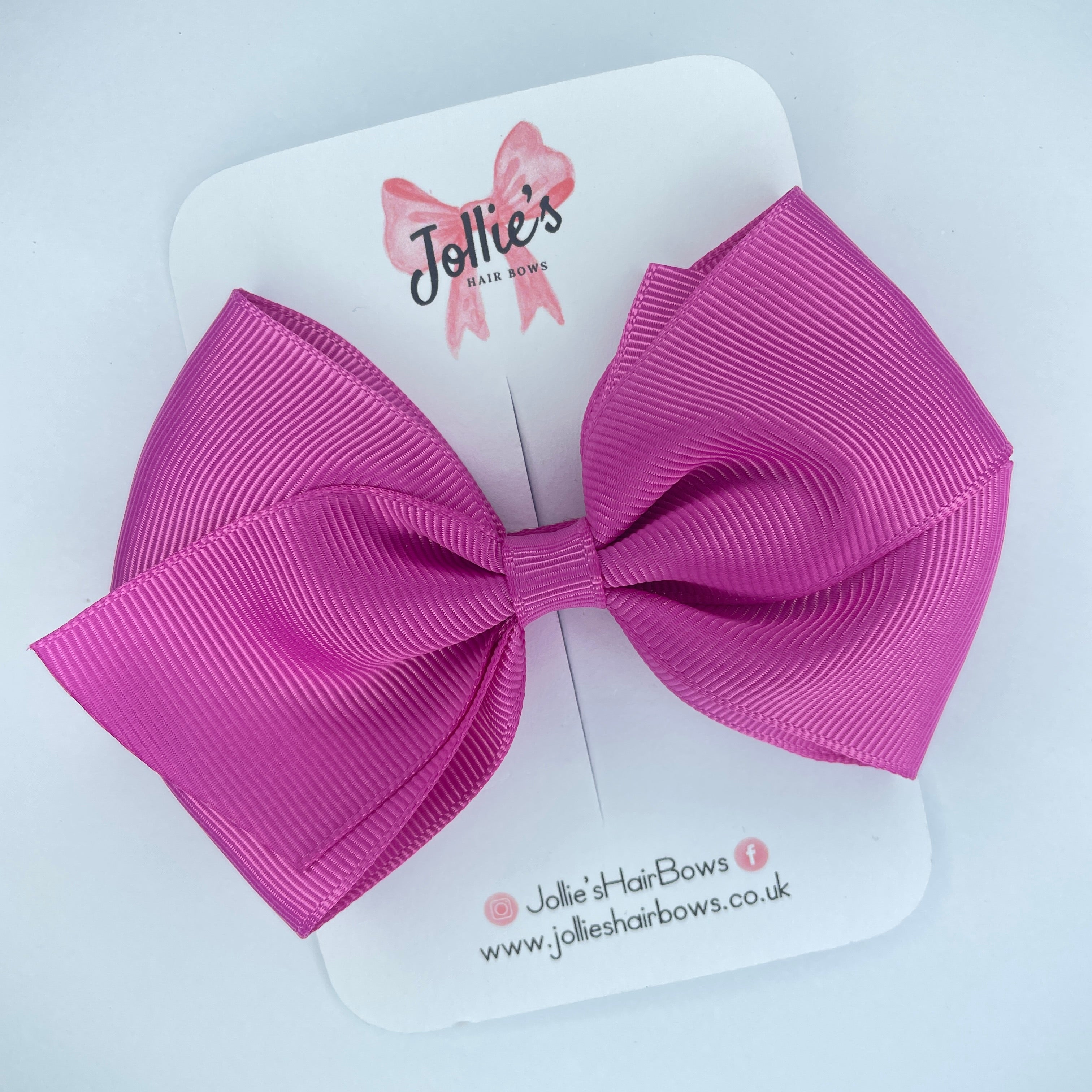 4" Garden Rose Hair Bow with Clip – Grosgrain Ribbon with Lined Alligator Clip