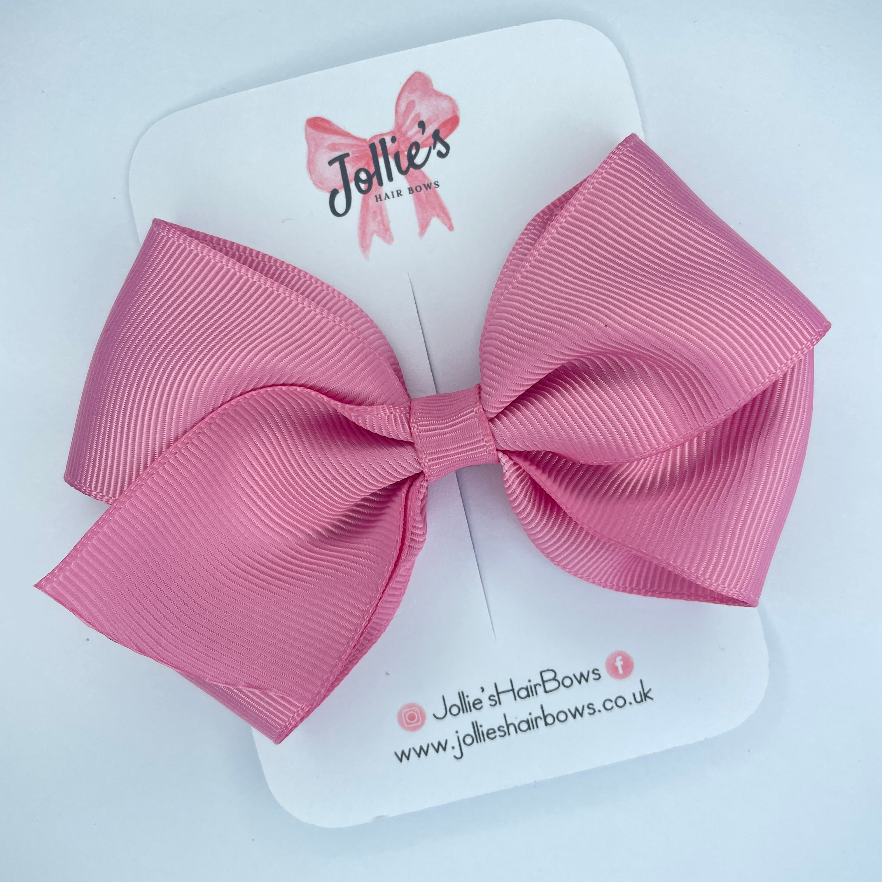 4" Wild Rose Hair Bow with Clip – Grosgrain Ribbon with Lined Alligator Clip