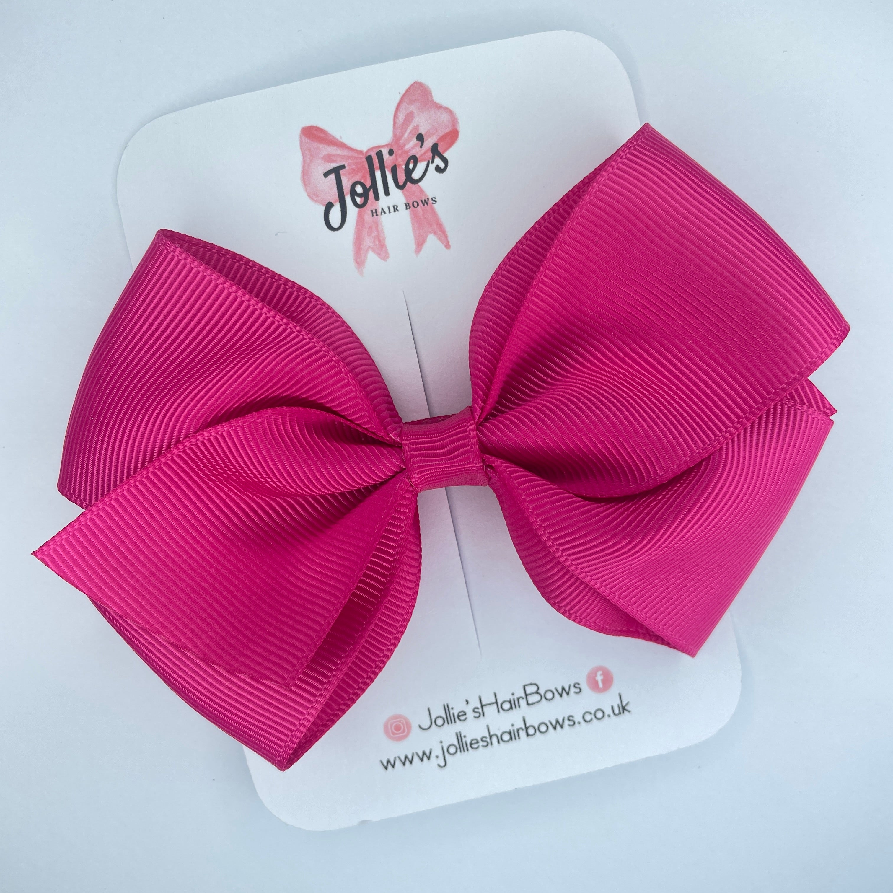 4" Azalea Hair Bow with Clip – Grosgrain Ribbon with Lined Alligator Clip