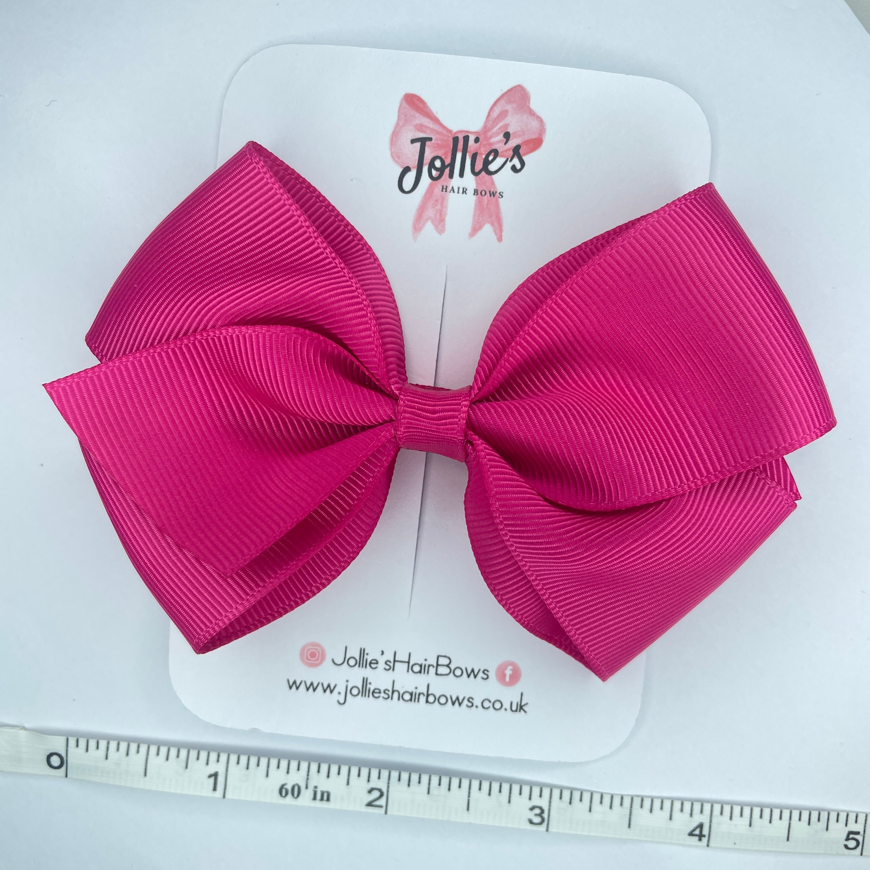 4" Azalea Hair Bow with Clip – Grosgrain Ribbon with Lined Alligator Clip