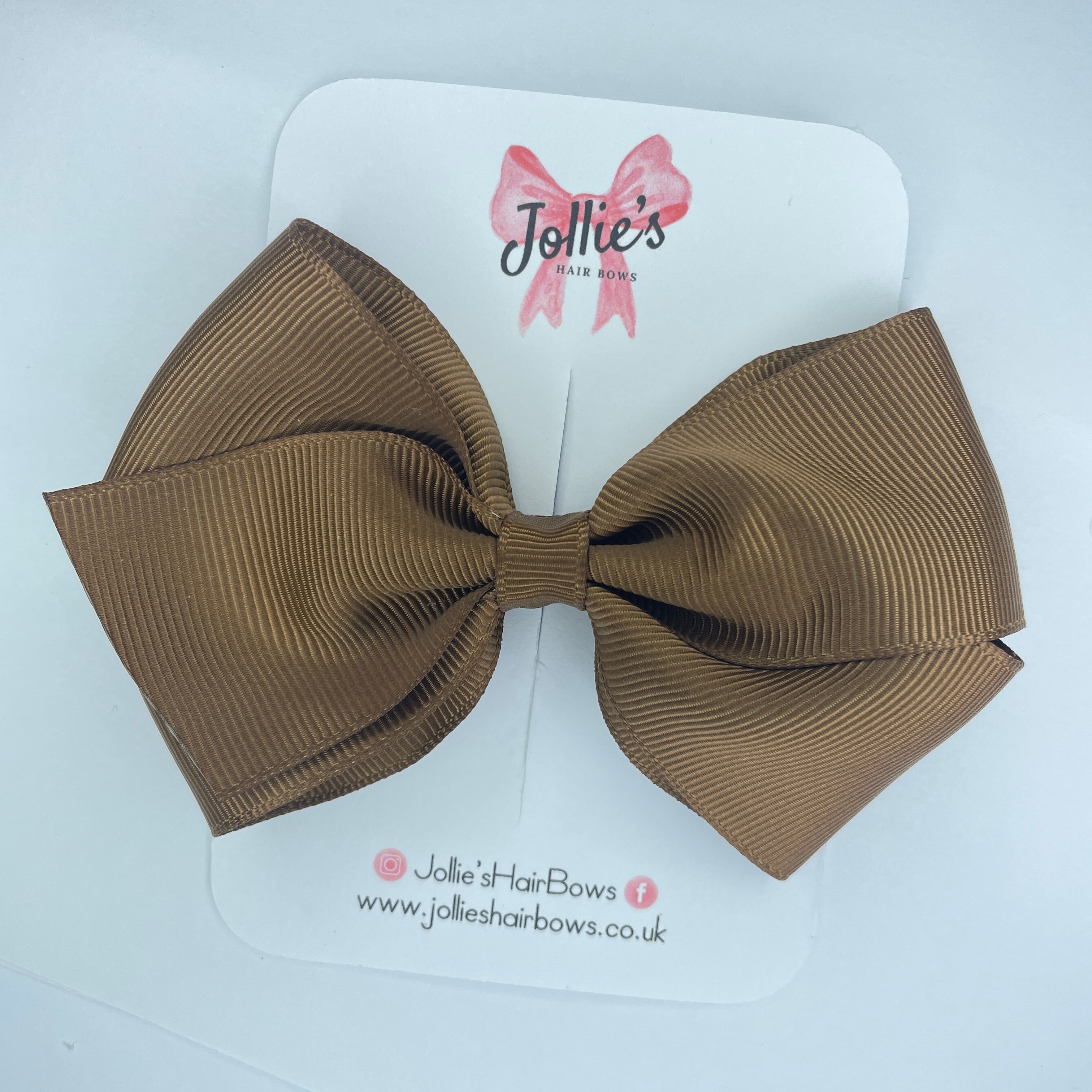 4" Turftan Hair Bow with Clip β Grosgrain Ribbon with Lined Alligator Clip
