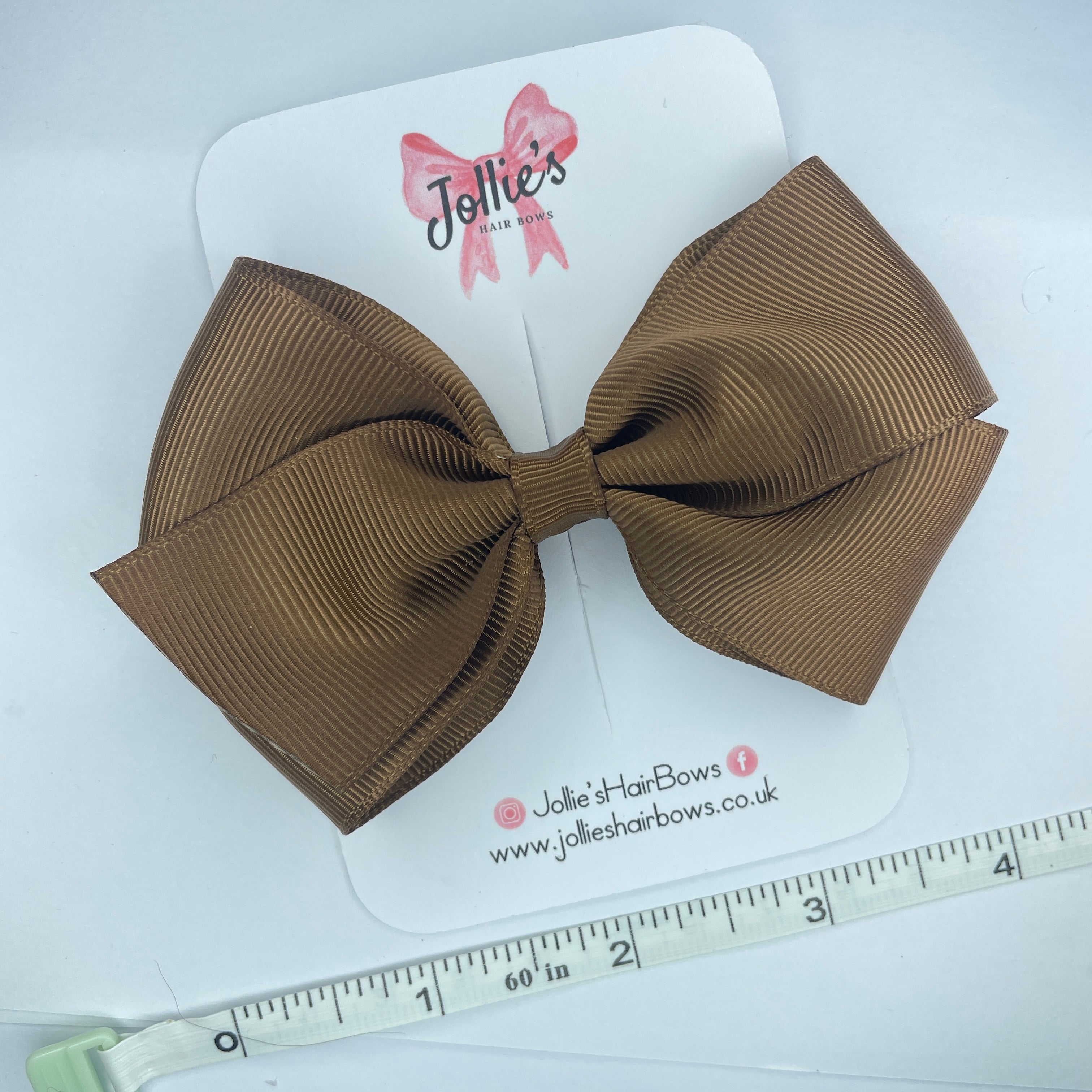 4" Turftan Hair Bow with Clip – Grosgrain Ribbon with Lined Alligator Clip