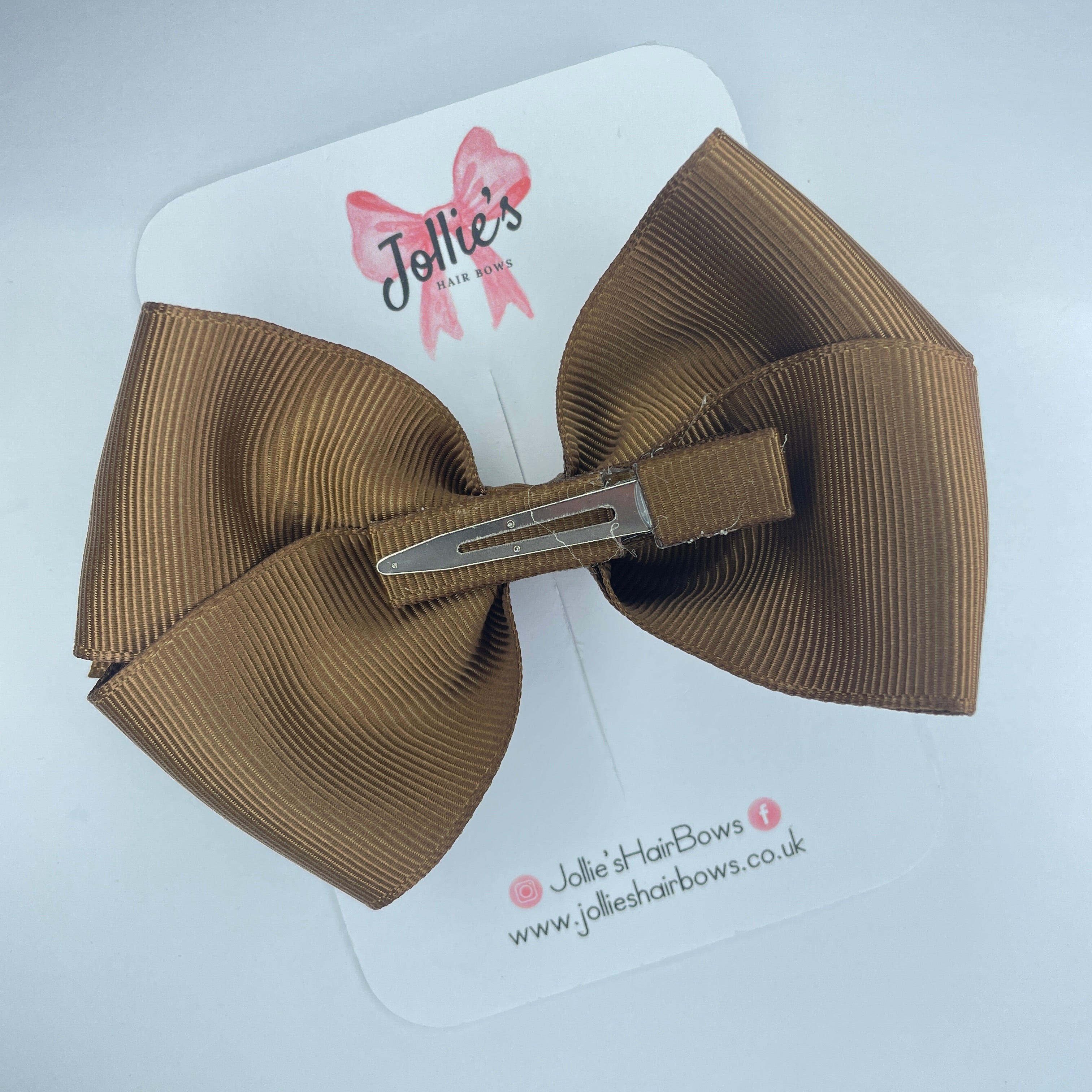 4" Turftan Hair Bow with Clip – Grosgrain Ribbon with Lined Alligator Clip