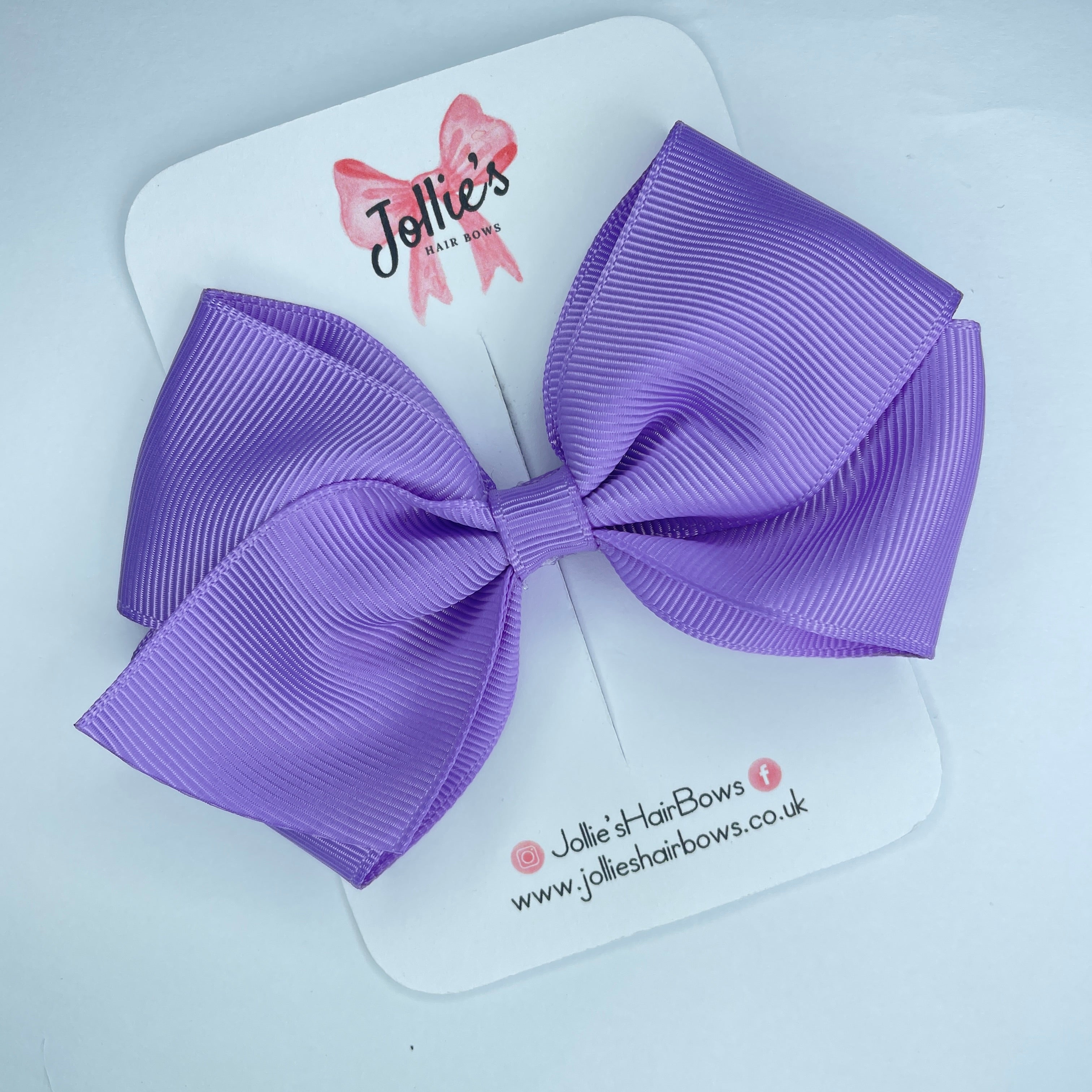 4" Hyacinth Hair Bow with Clip – Grosgrain Ribbon with Lined Alligator Clip