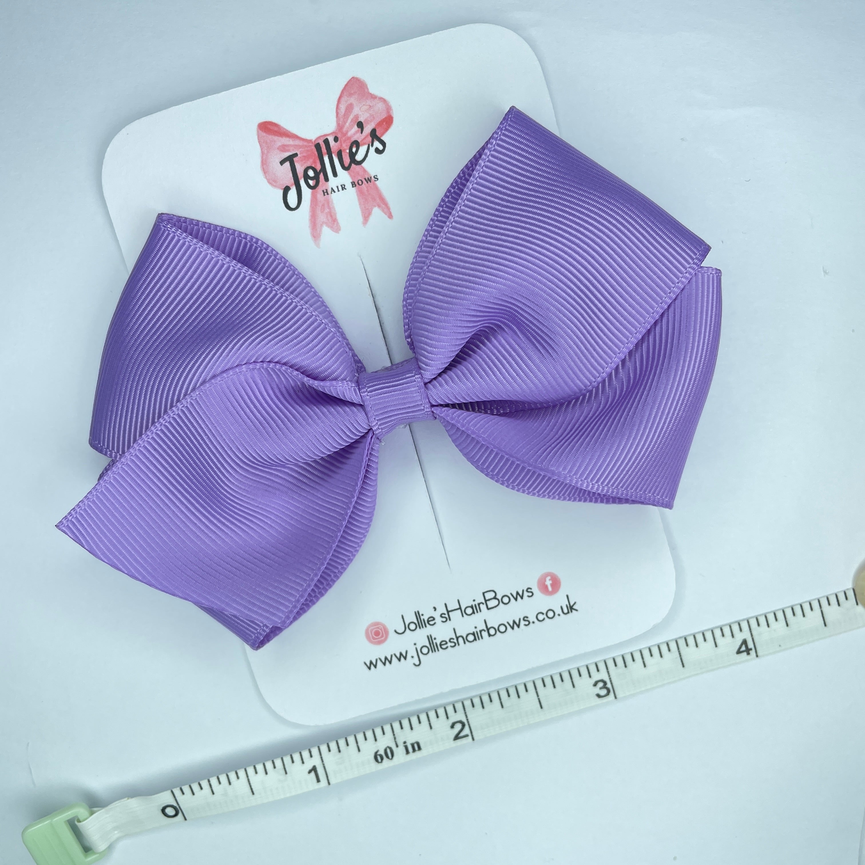 4" Hyacinth Hair Bow with Clip – Grosgrain Ribbon with Lined Alligator Clip
