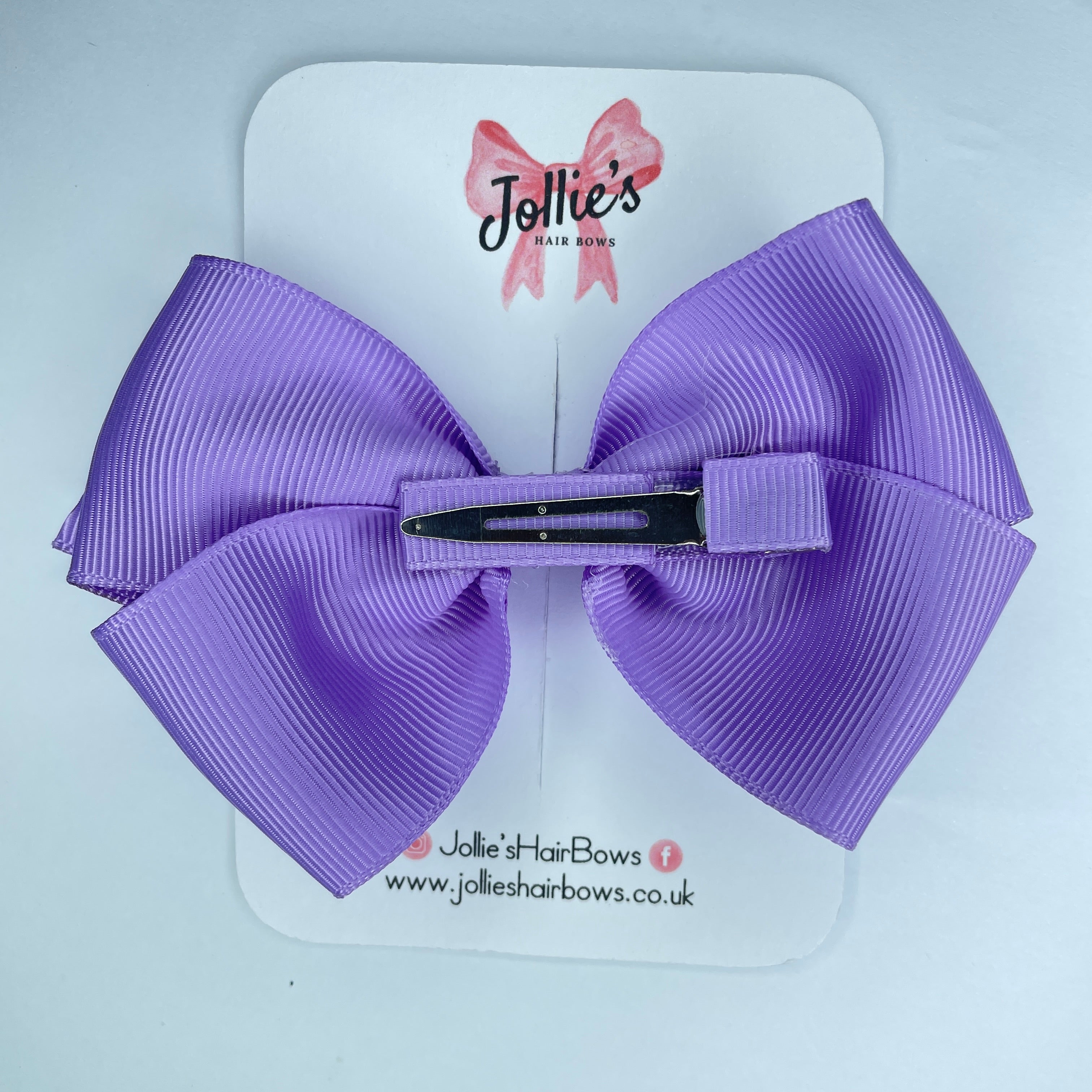 4" Hyacinth Hair Bow with Clip – Grosgrain Ribbon with Lined Alligator Clip
