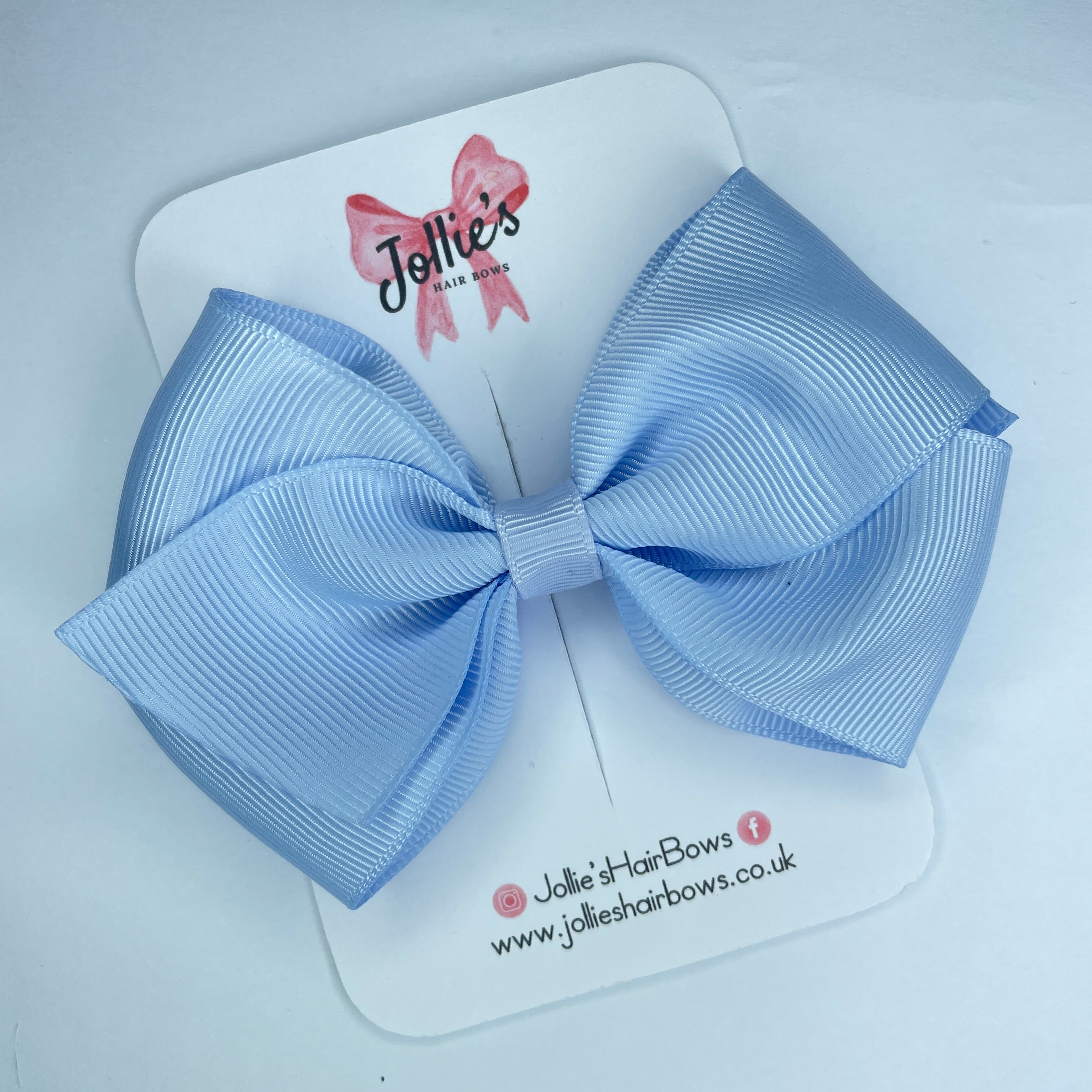 4" Bluebell Hair Bow with Clip – Grosgrain Ribbon with Lined Alligator Clip