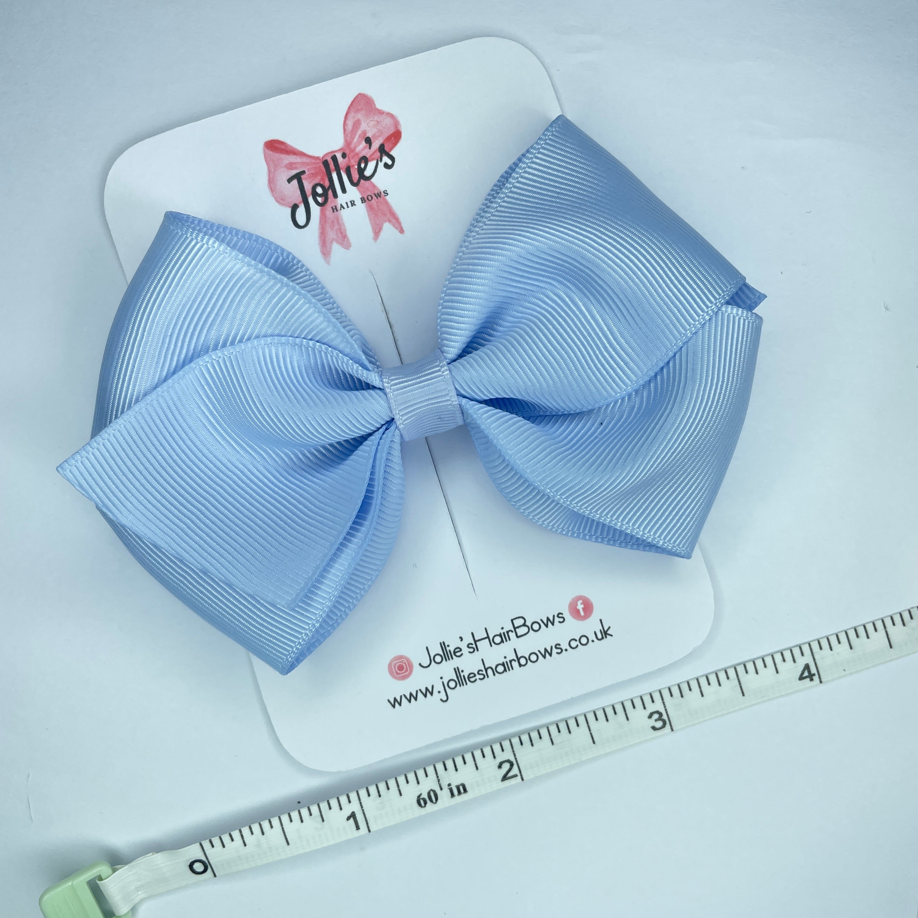 4" Bluebell Hair Bow with Clip – Grosgrain Ribbon with Lined Alligator Clip