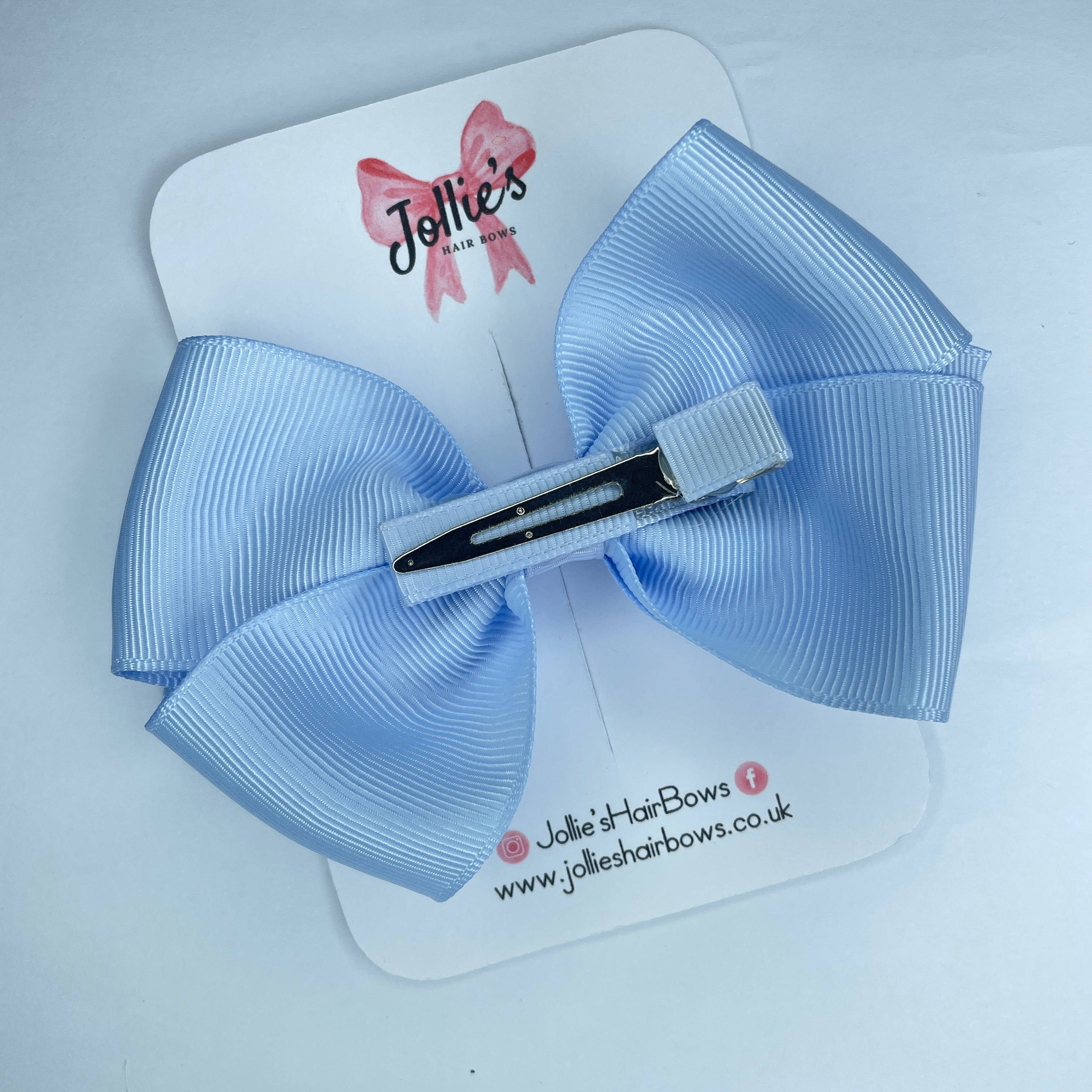4" Bluebell Hair Bow with Clip – Grosgrain Ribbon with Lined Alligator Clip