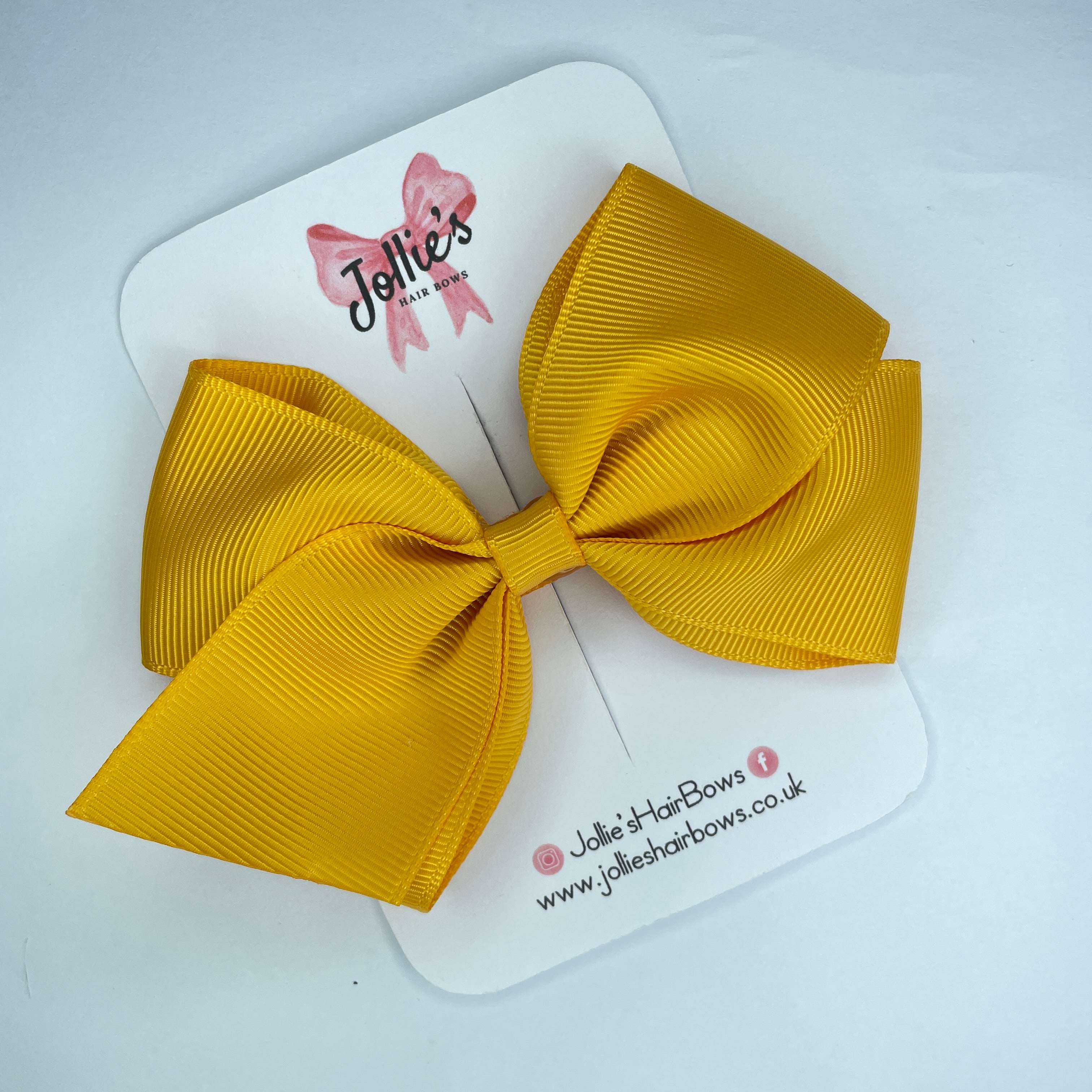 4" Dandelion Hair Bow with Clip – Grosgrain Ribbon with Lined Alligator Clip