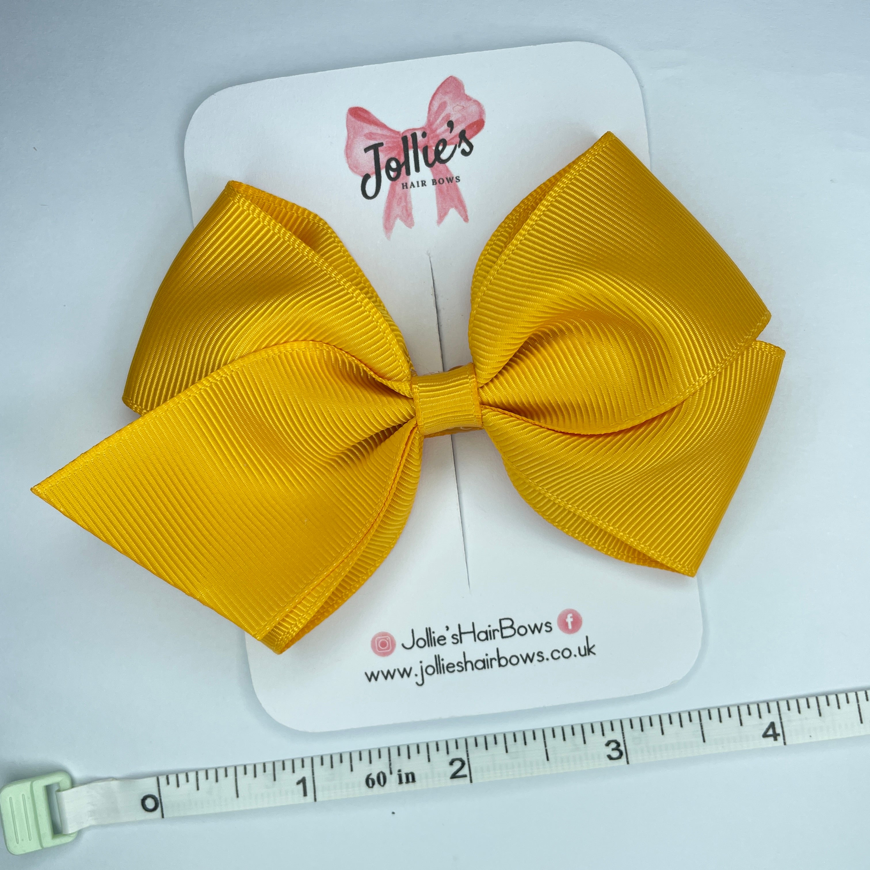 4" Dandelion Hair Bow with Clip – Grosgrain Ribbon with Lined Alligator Clip