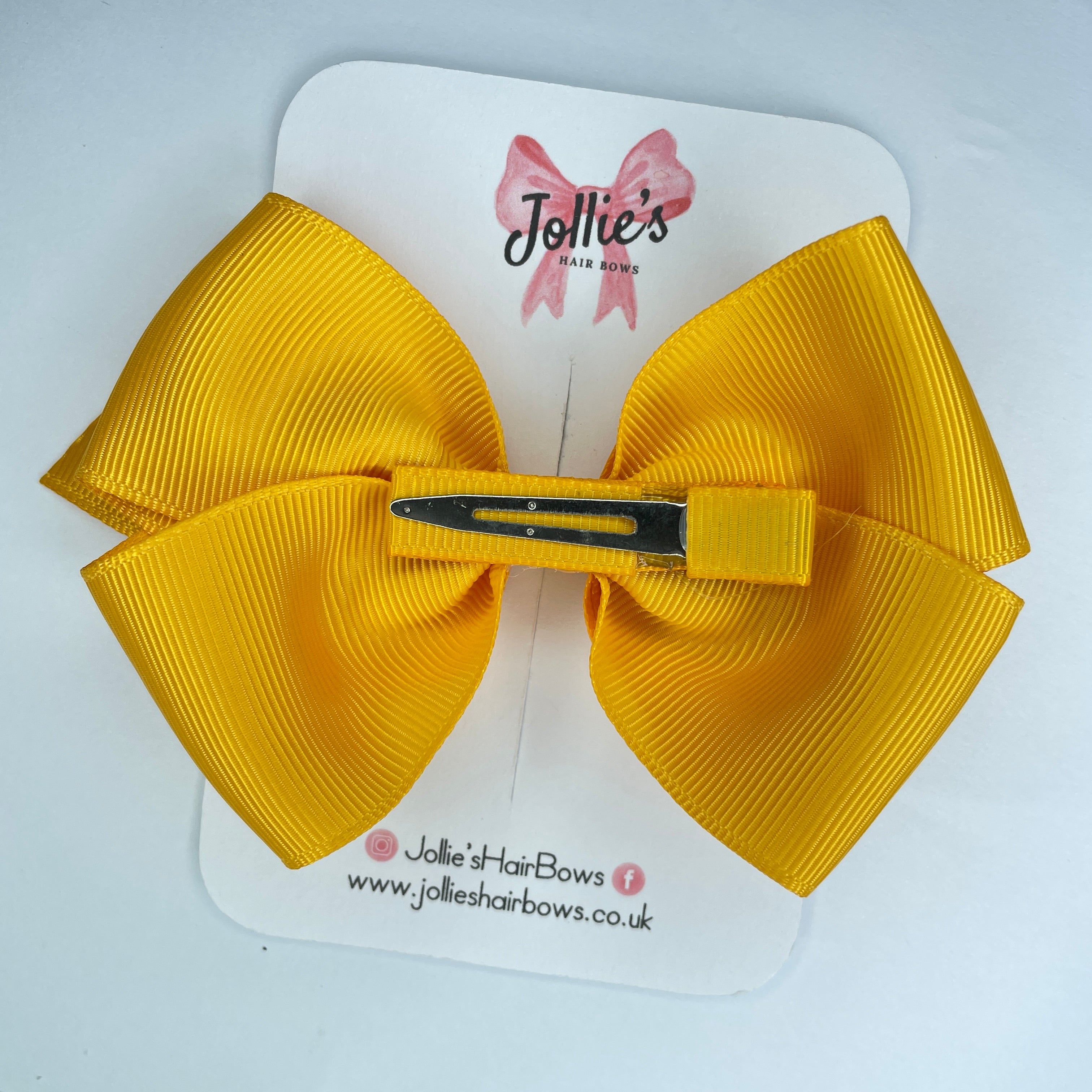 4" Dandelion Hair Bow with Clip – Grosgrain Ribbon with Lined Alligator Clip