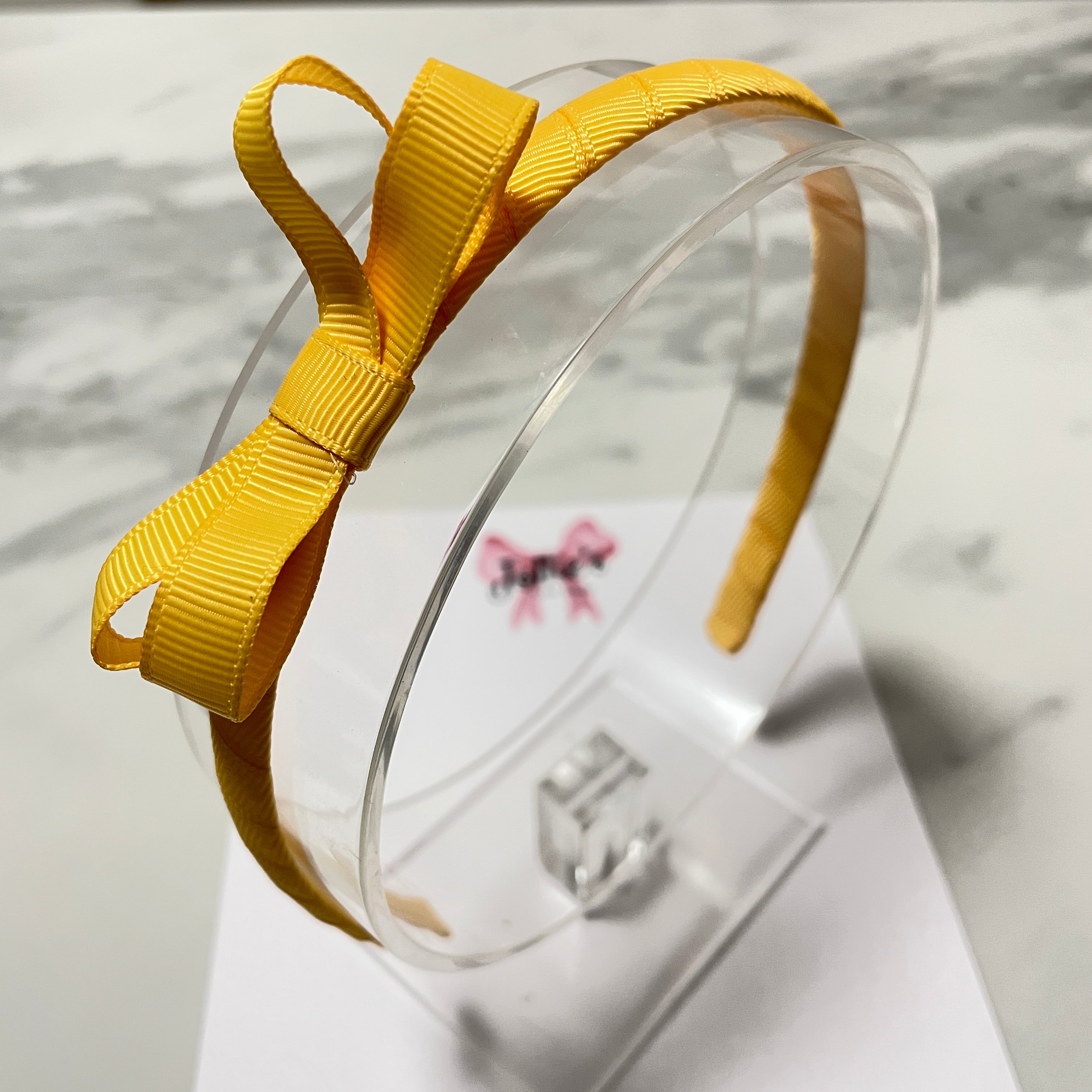 2.75" Yellow Gold Bow Headband – Grosgrain Ribbon Headband for Girls