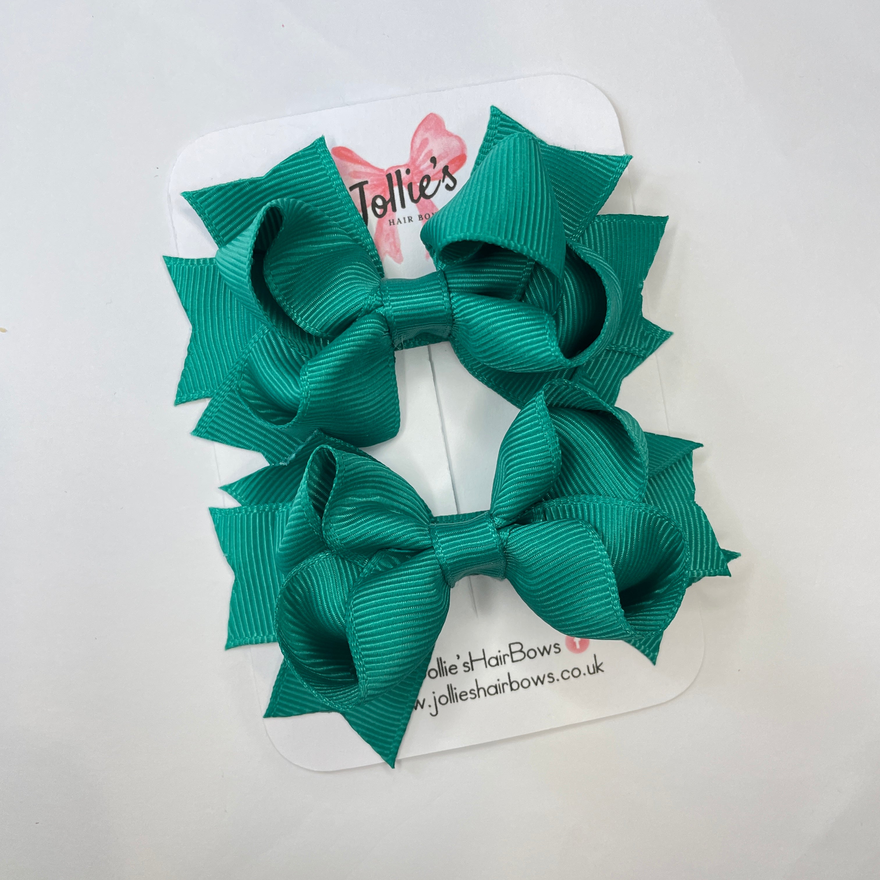 3" Mallard Double Layer Bow with Lined Alligator Clip – Grosgrain Ribbon Pair