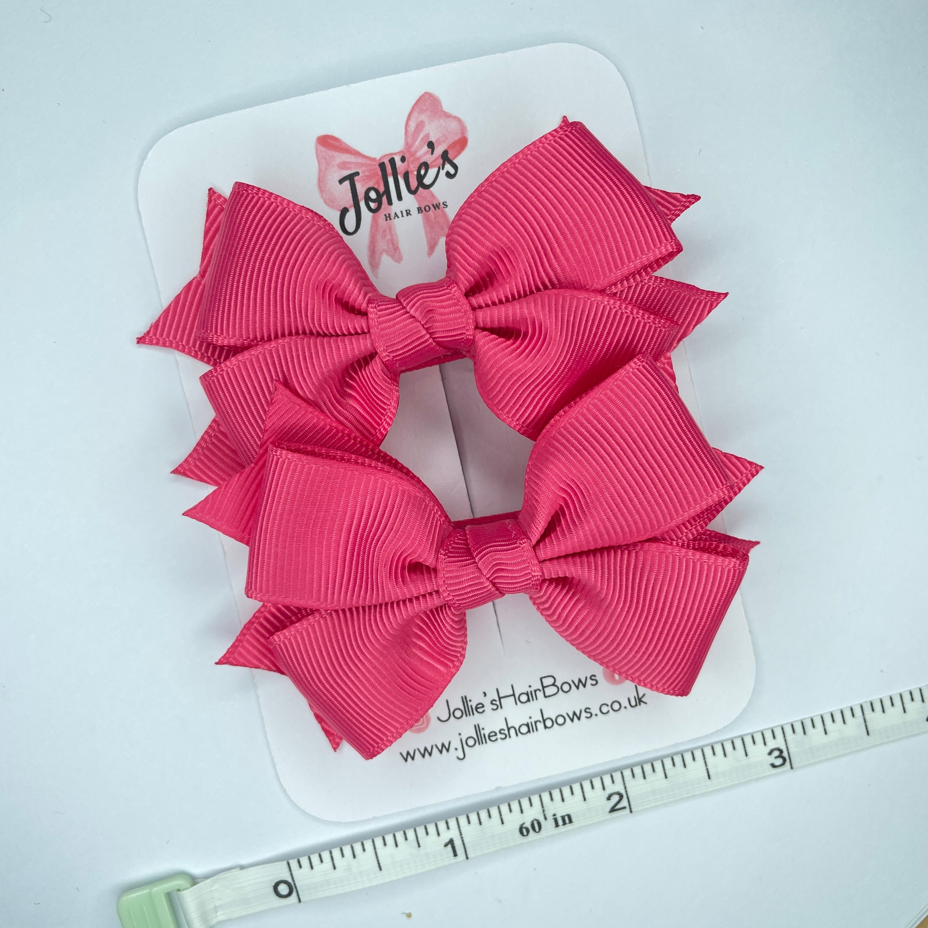 3" Camellia Rose Layered Hair Bows (Pair) – Grosgrain with Alligator Clip