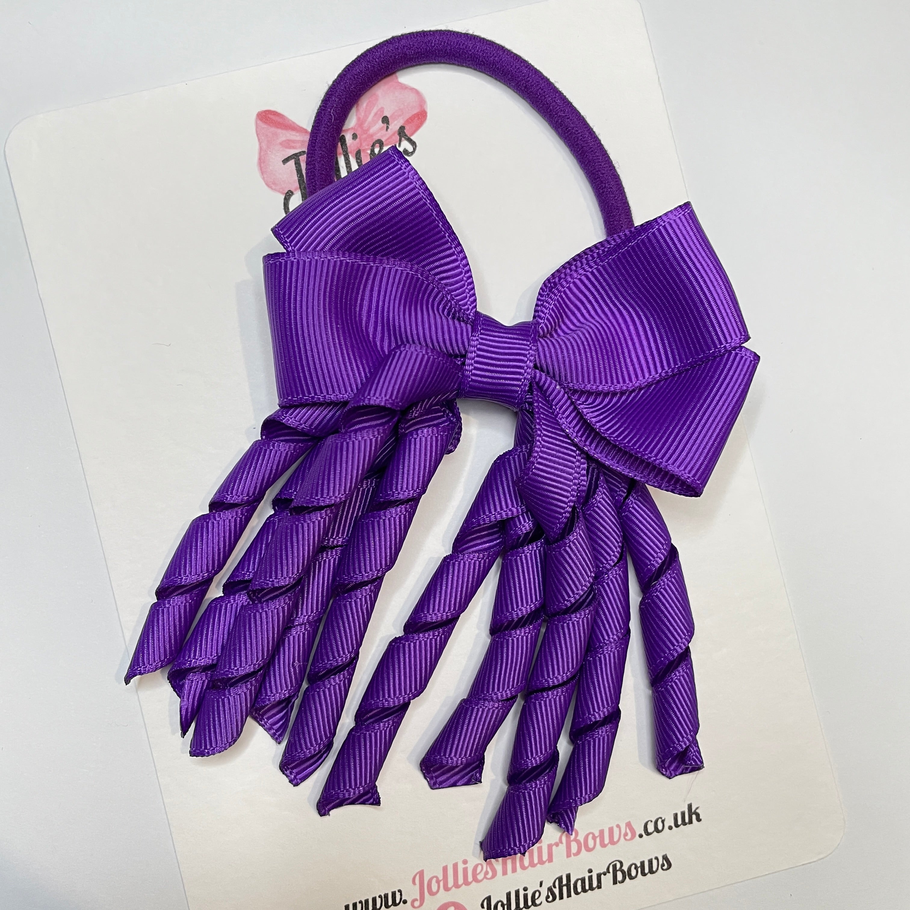 3" Purple Corker Hair Bow – Grosgrain Ribbon with Thick Elastic Bobble
