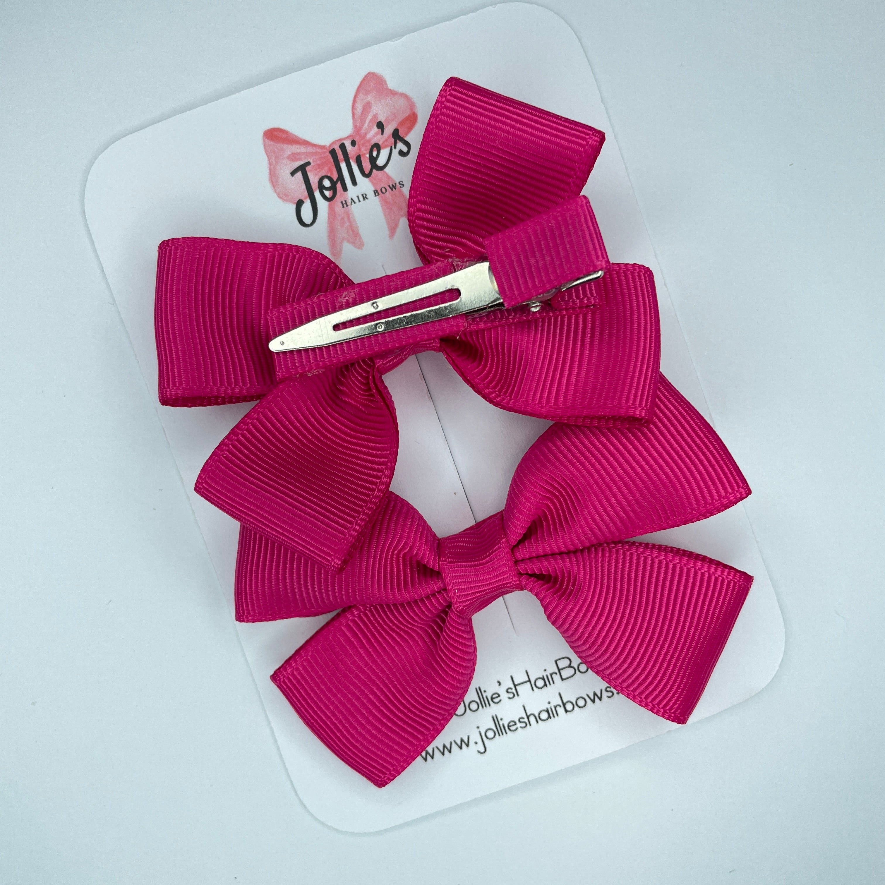 2.5" Azalea Classic Hair Bows (Pair) – Grosgrain Ribbon with Lined Alligator Clips