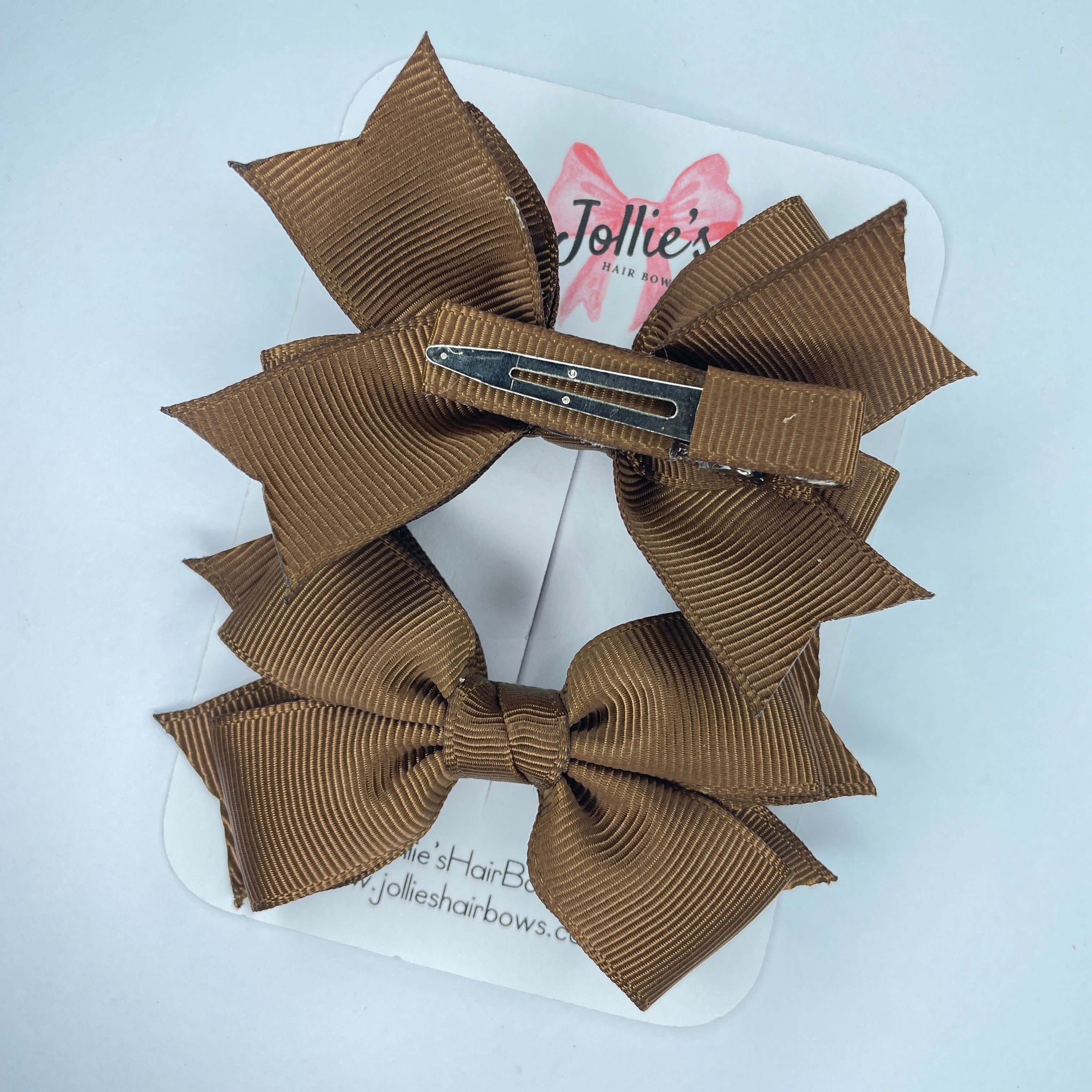 3" Turftan Layered Hair Bows (Pair) – Grosgrain with Alligator Clip
