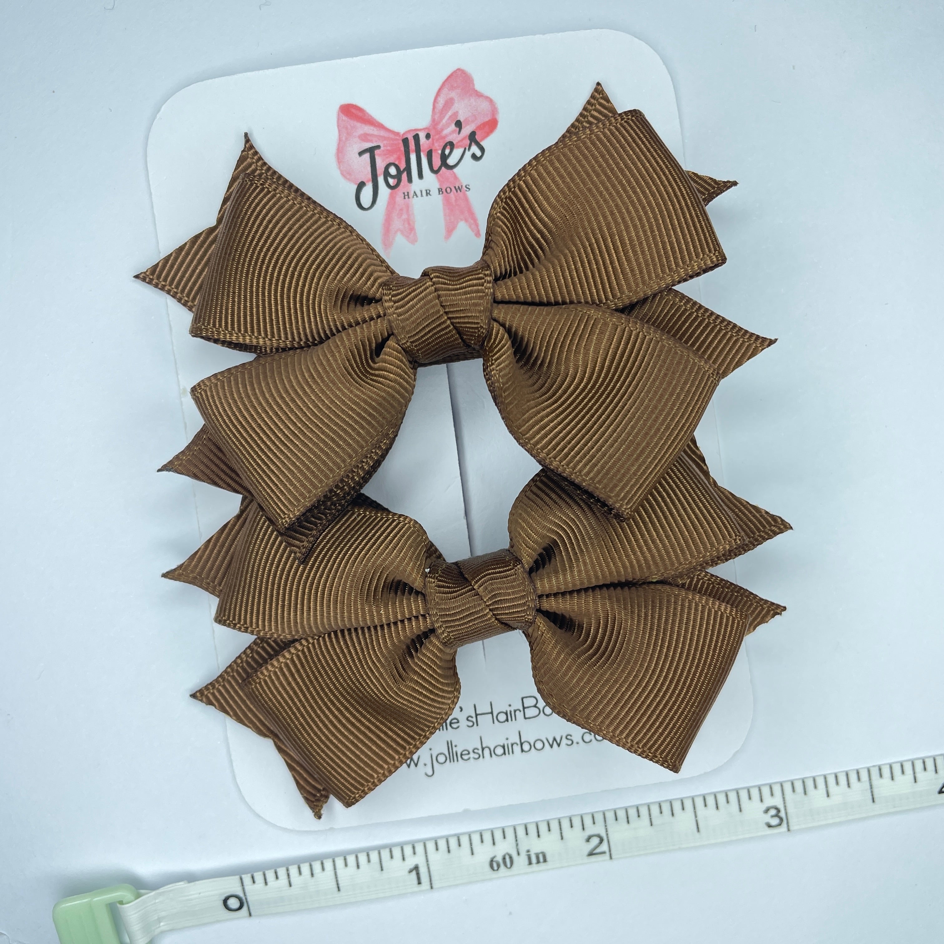 3" Turftan Layered Hair Bows (Pair) – Grosgrain with Alligator Clip