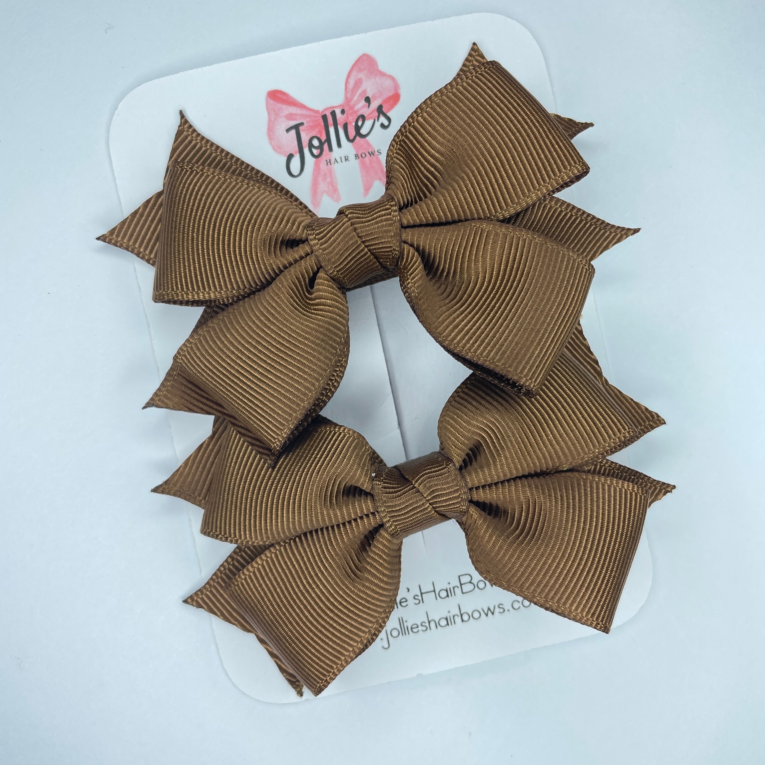 3" Turftan Layered Hair Bows (Pair) – Grosgrain with Alligator Clip
