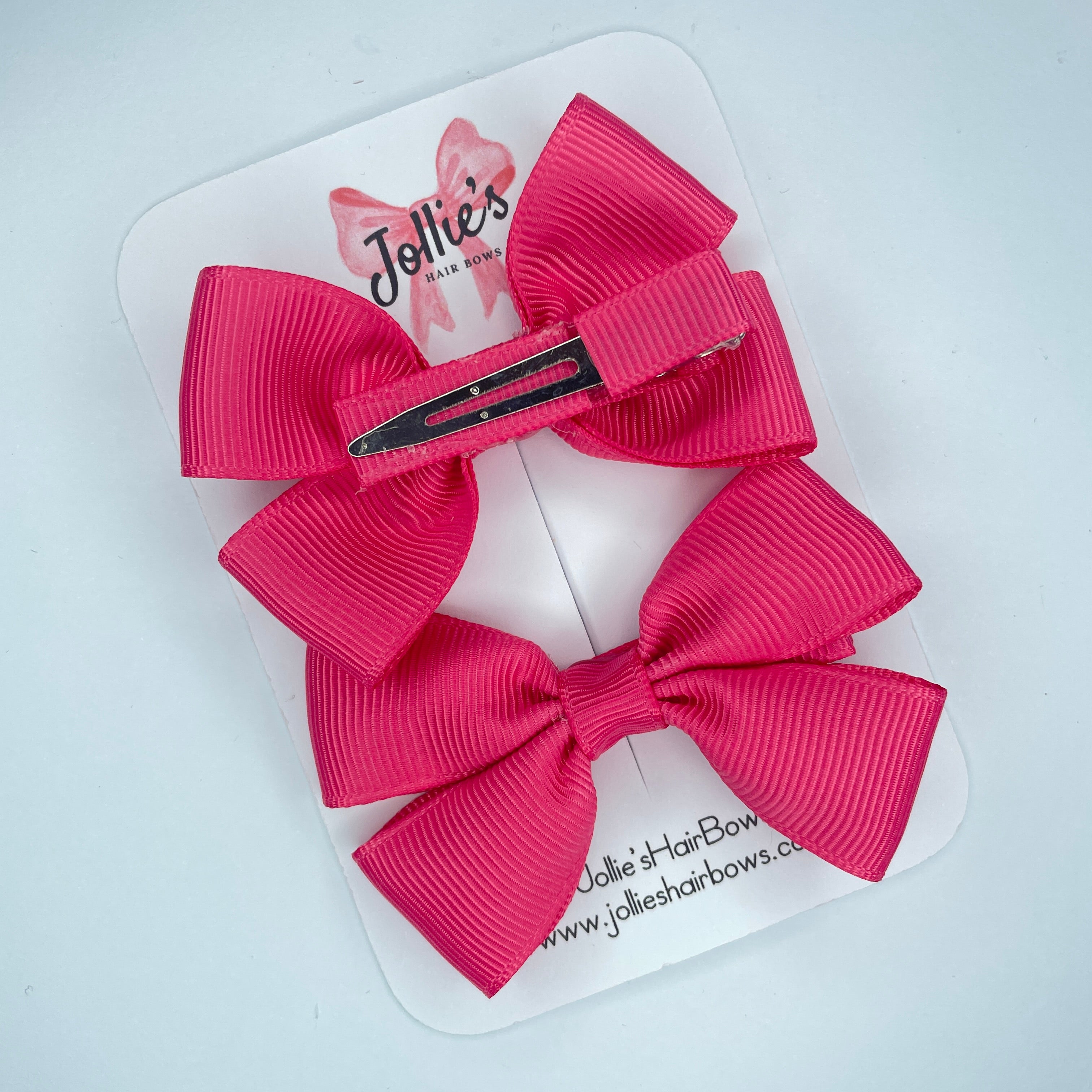 2.5" Camellia Rose Classic Hair Bows (Pair) β Grosgrain Ribbon with Lined Alligator Clips